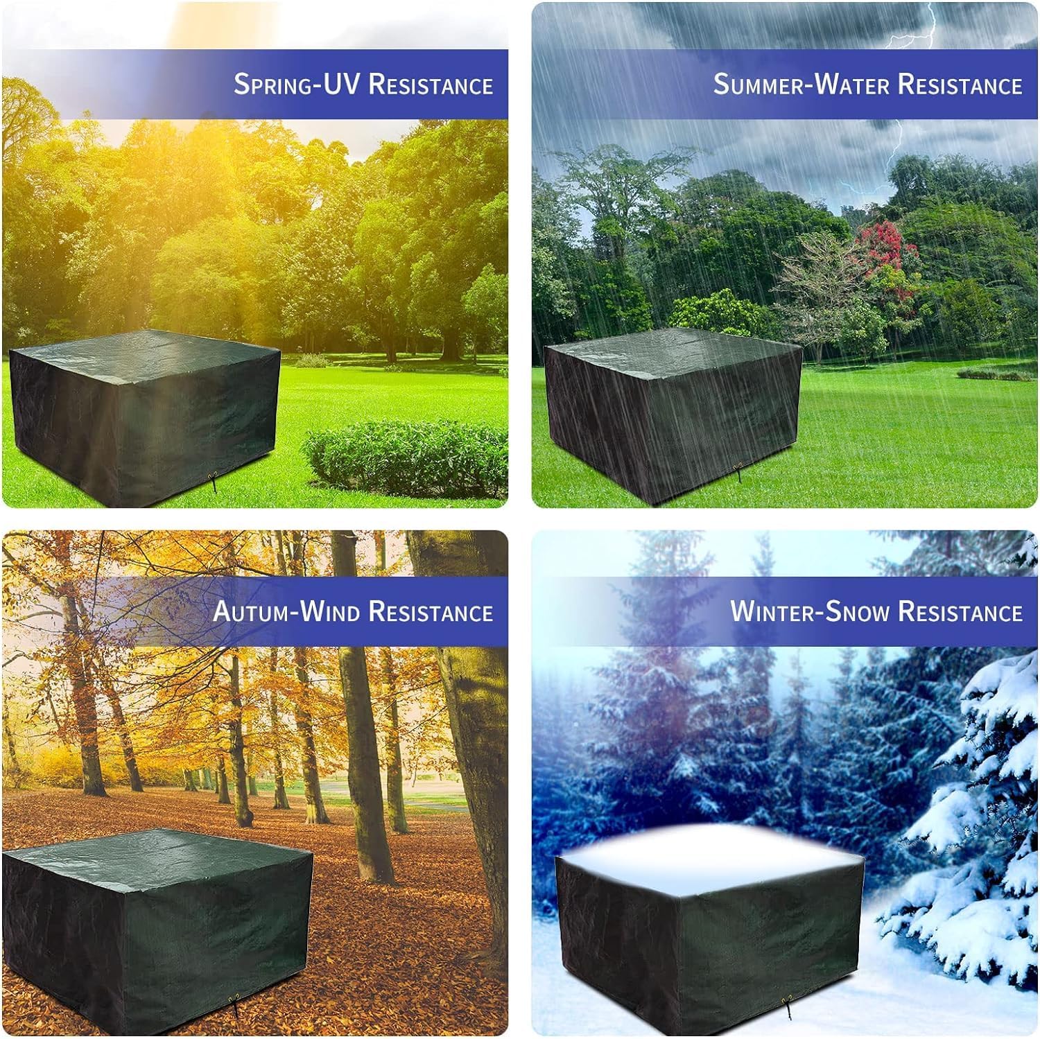 Thumbnail 4 de RICHIE Waterproof & Breathable Cover for Garden Tables and Patio Furniture (Green, 250x250x90 cm)
