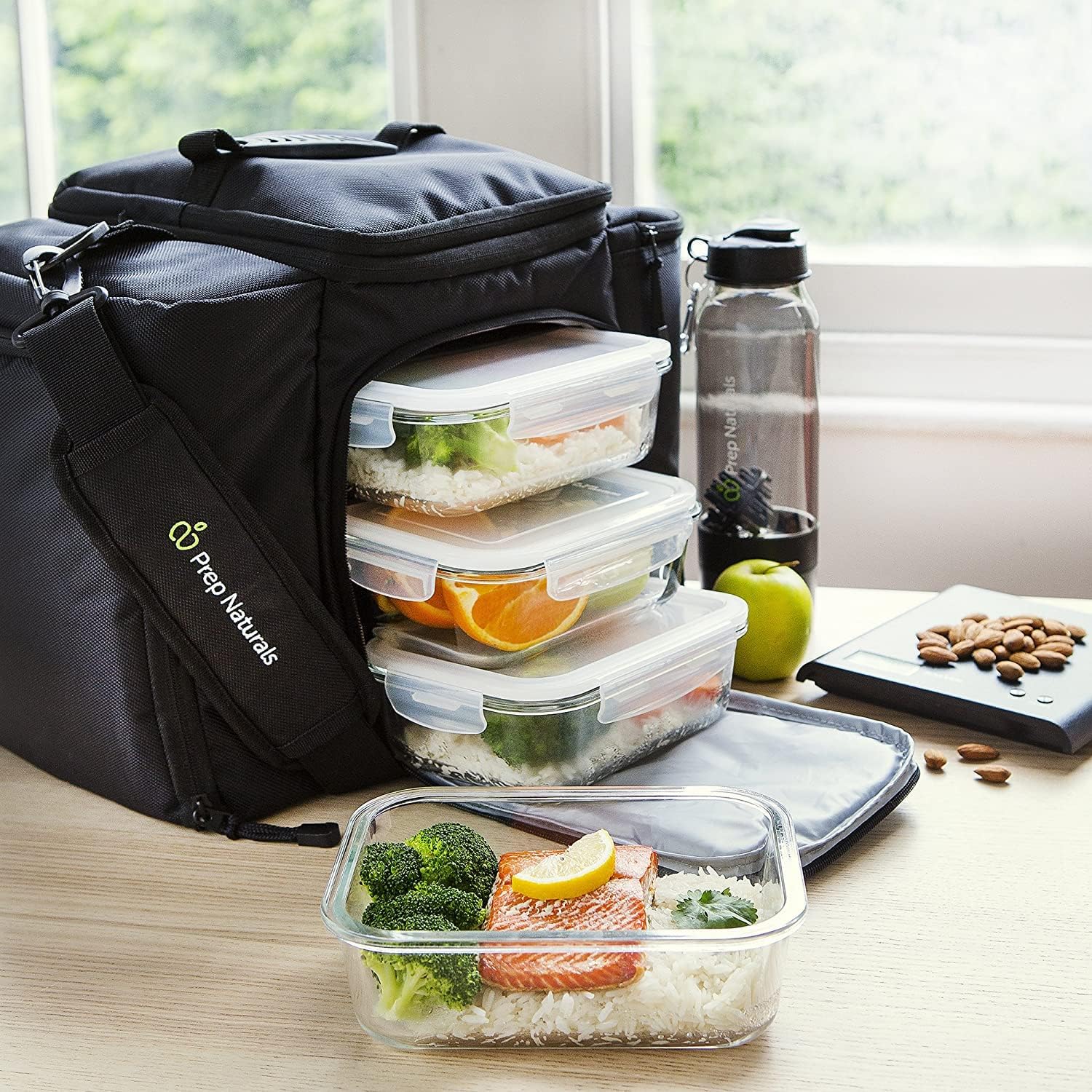 Thumbnail 6 de Prep Naturals 5-Pack Airtight Glass Meal Prep Containers (1 Compartment, 1060 ml)
