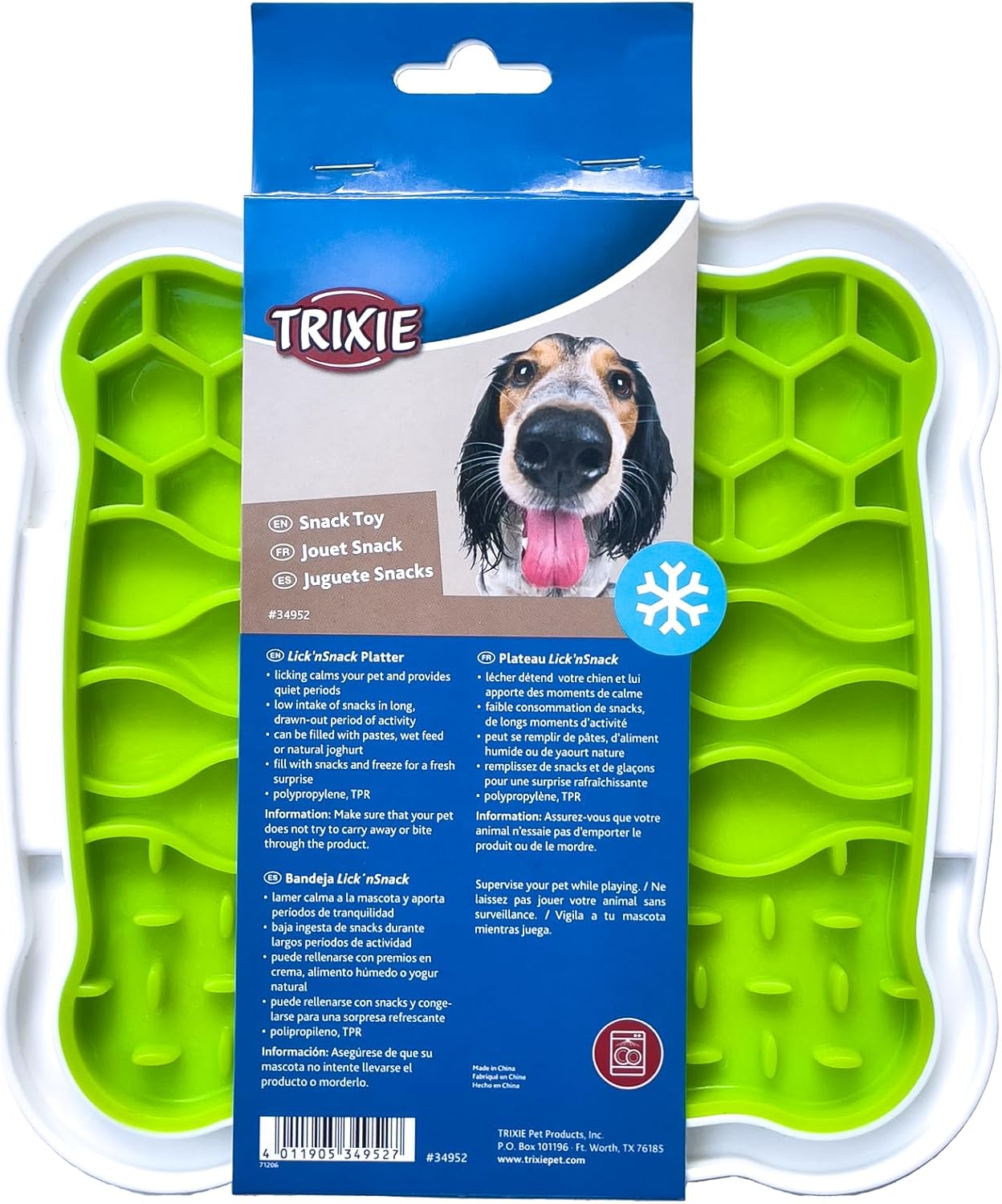 Detalle 2 de Trixie Lick'n Snack Licking Plate – Slow Feeder (Medium, Green) for Dogs and Cats