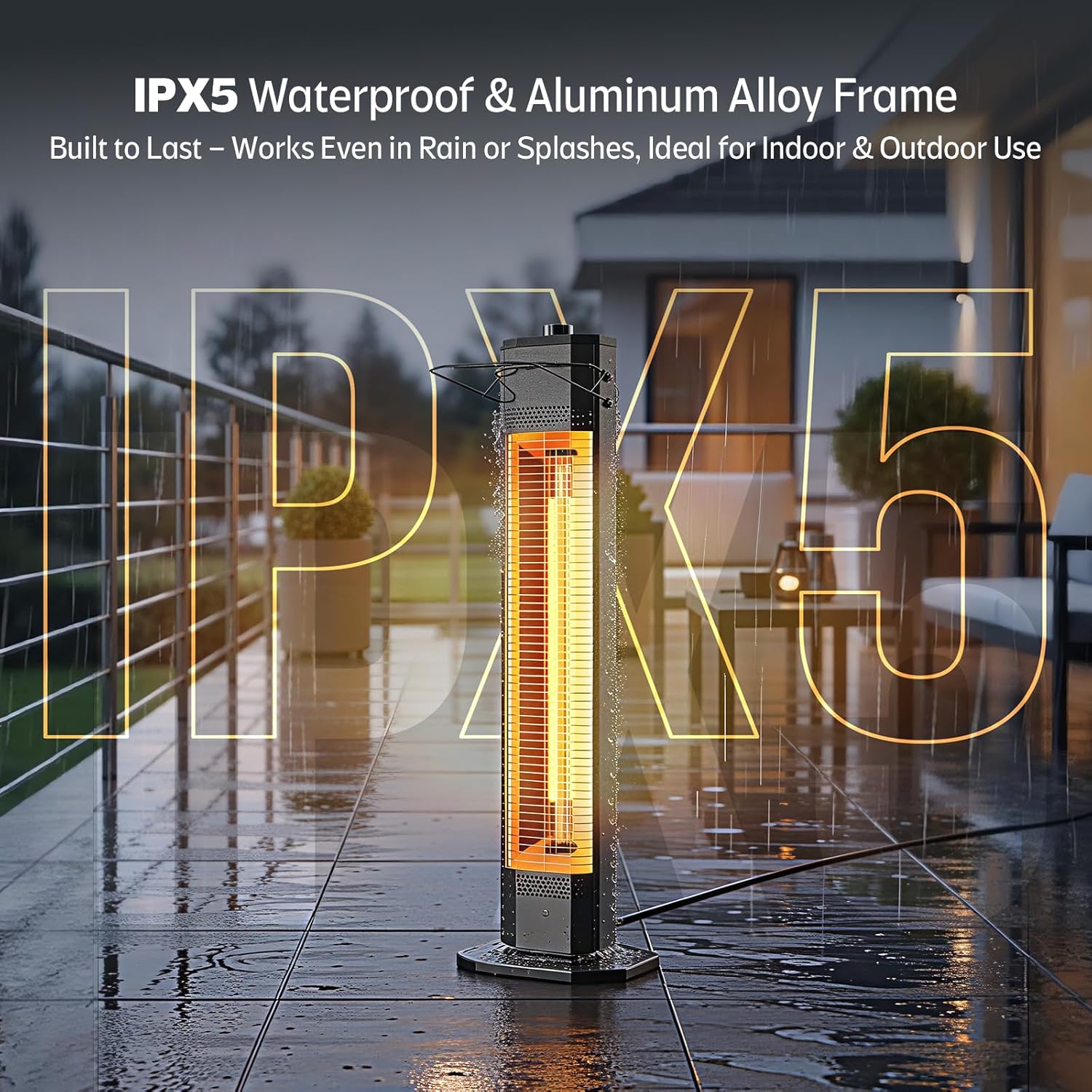 Thumbnail 3 de Outdoor patio infrared tower heater 1500 W 34" instant heat