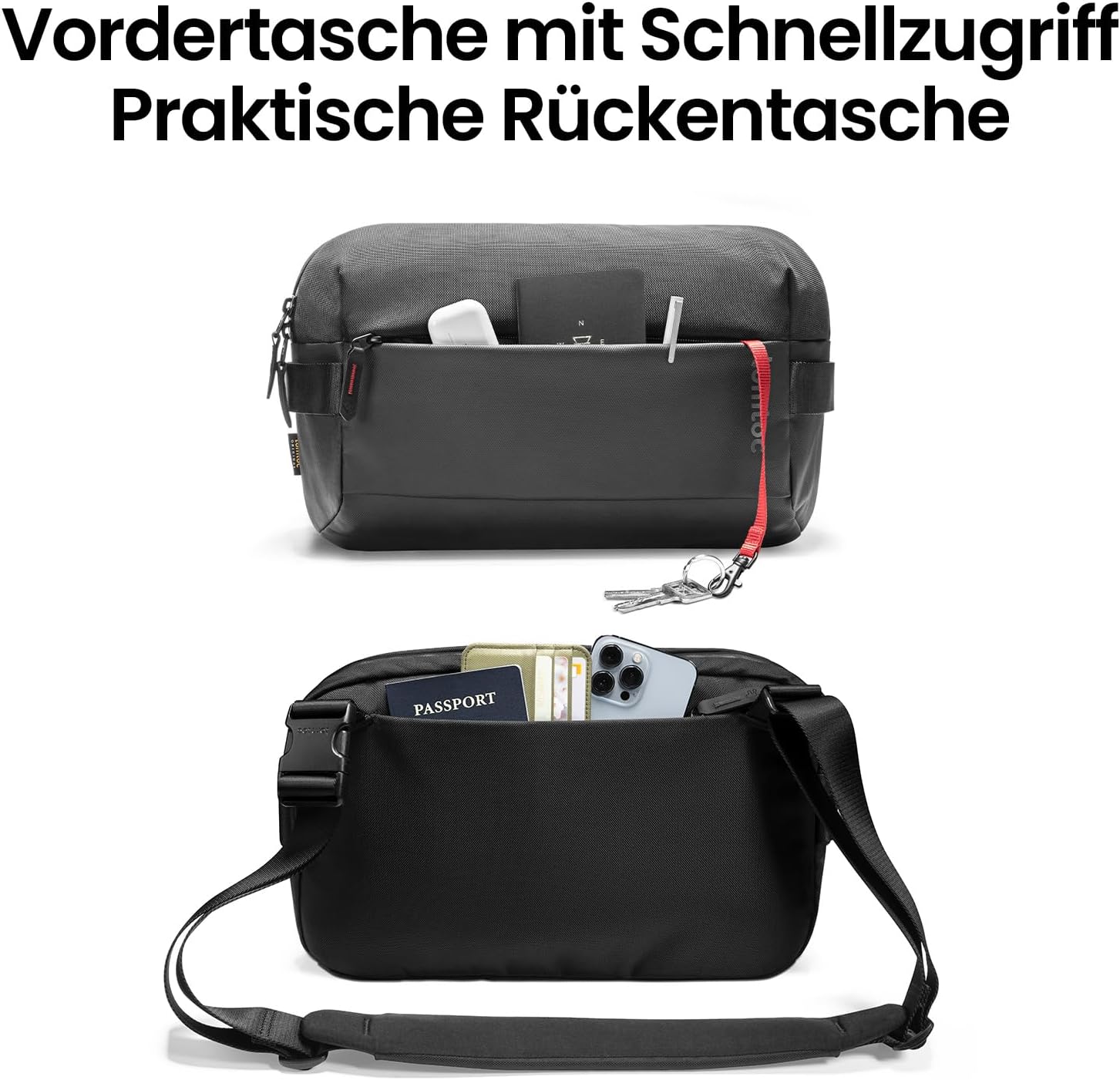 Thumbnail 4 de tomtoc Herren Schultertasche Umhängetasche 7L für 11-Zoll iPad Air M4/M3/M2, iPad Pro M5/M4 & iPad A16 – Schwarz