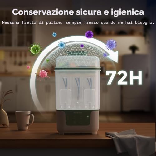 Detalle de Momcozy Sterilizzatore Biberon e Asciugatrice 4‑in‑1 Compatto a Vapore