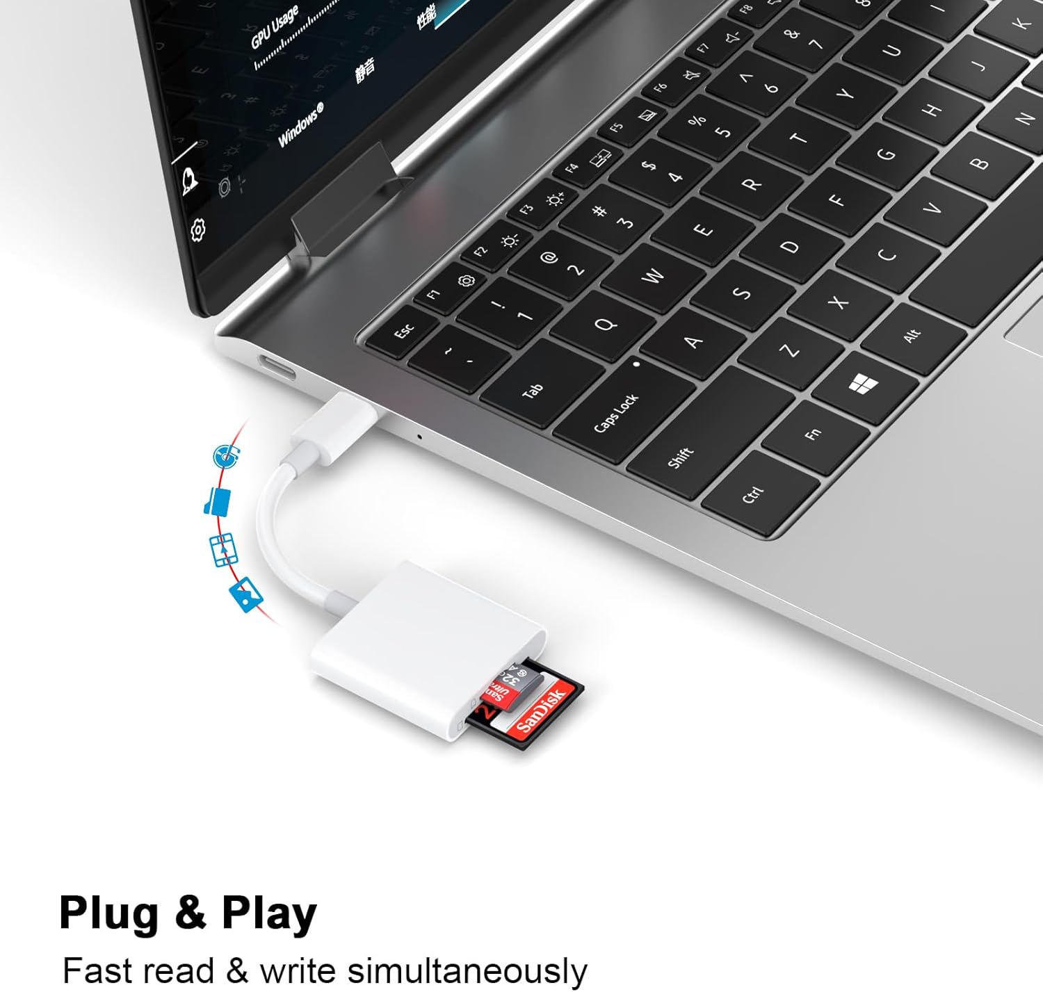 Thumbnail 6 de FUHAYA MFi-certified USB-C SD Card Reader (dual slots) for iPhone, iPad, MacBook & cameras