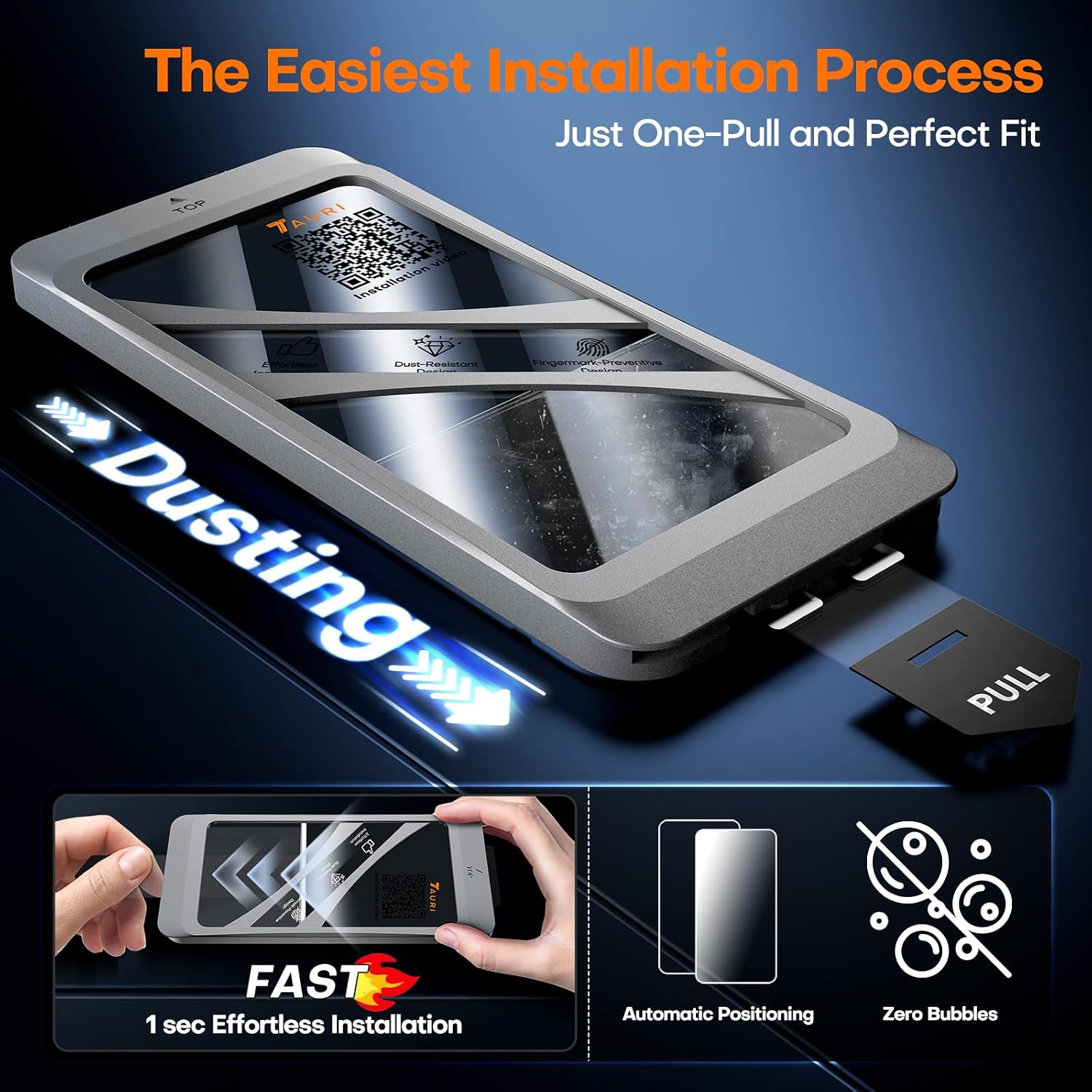 Thumbnail 2 de TAURI 4-in-1 Tempered Glass Screen Protector for iPhone 16 (3-Pack + Installation Tool)