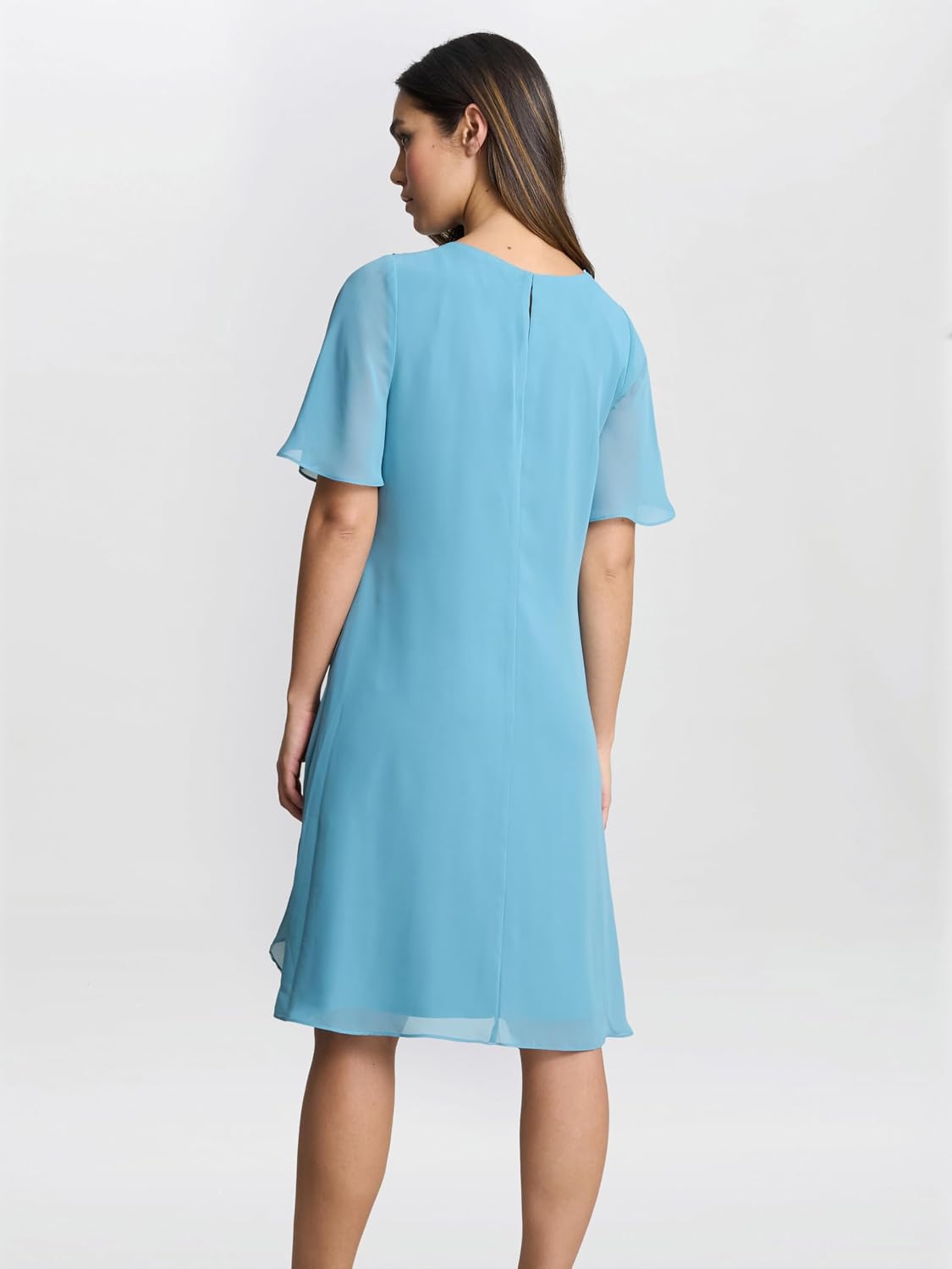 Detalle de Gina Bacconi Blue Floral Tier Dress Cocktail Dress
