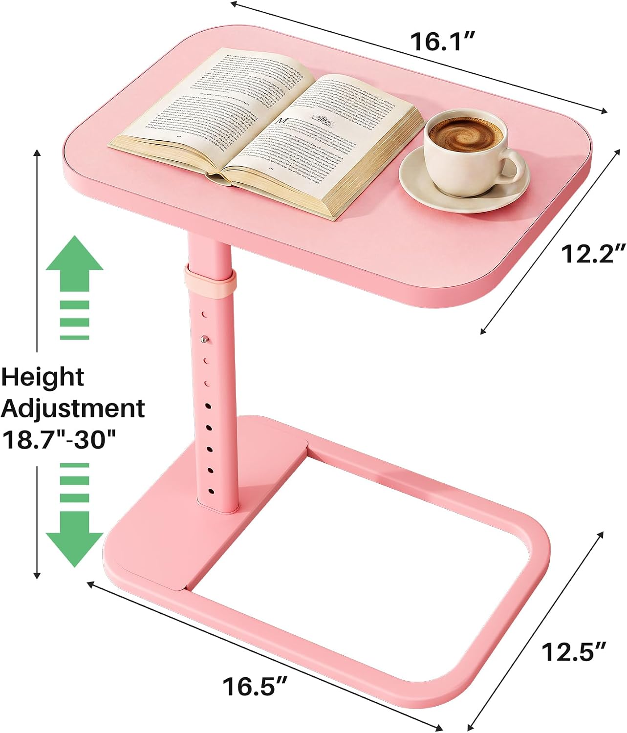 Detalle de Kitstorack TV Tray Table, Pink, with Locking Panel and 9 Height Settings