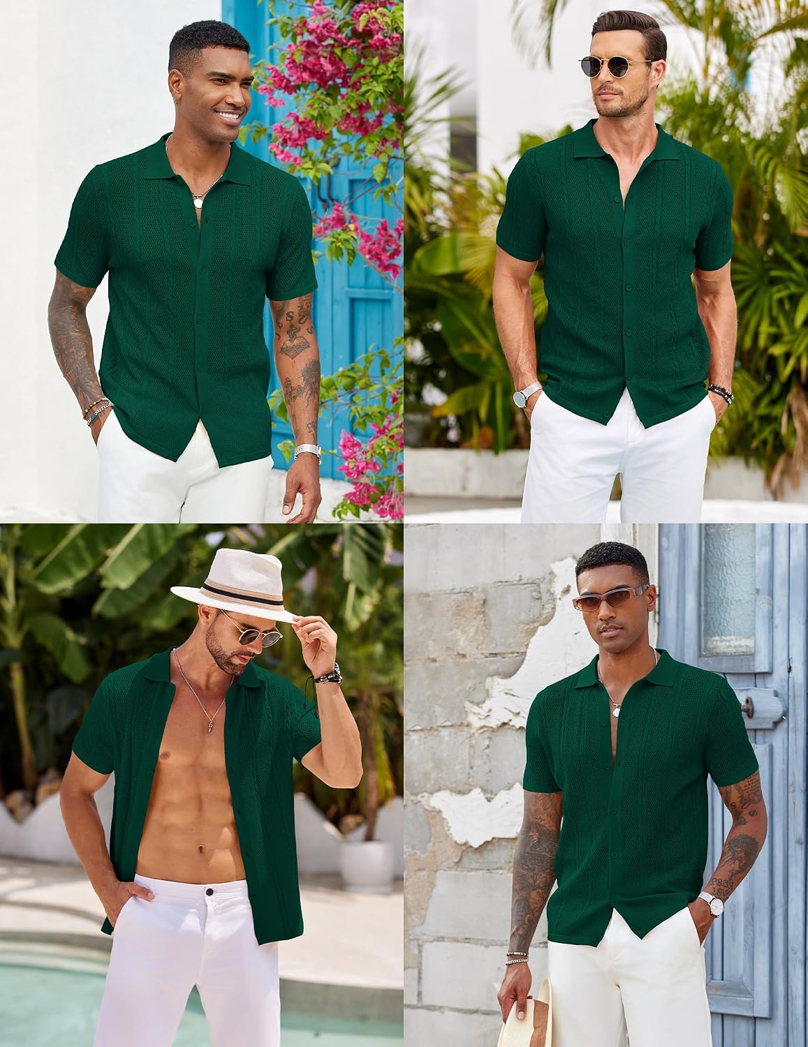 Thumbnail 4 de COOFANDY Knit Button Down Shirt