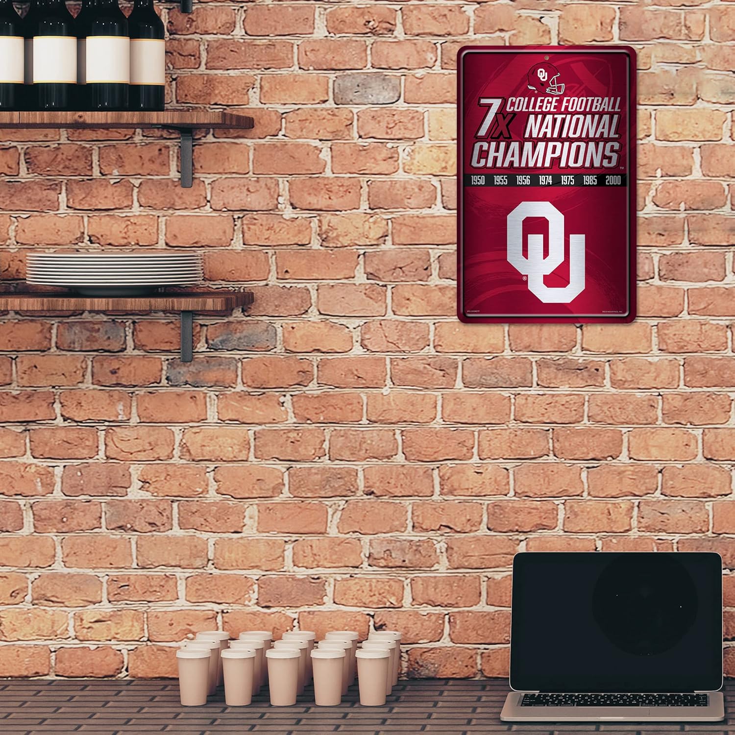 Detalle de Rico Industries NCAA Ohio State Buckeyes 11" x 17" Metal Home Décor Sign