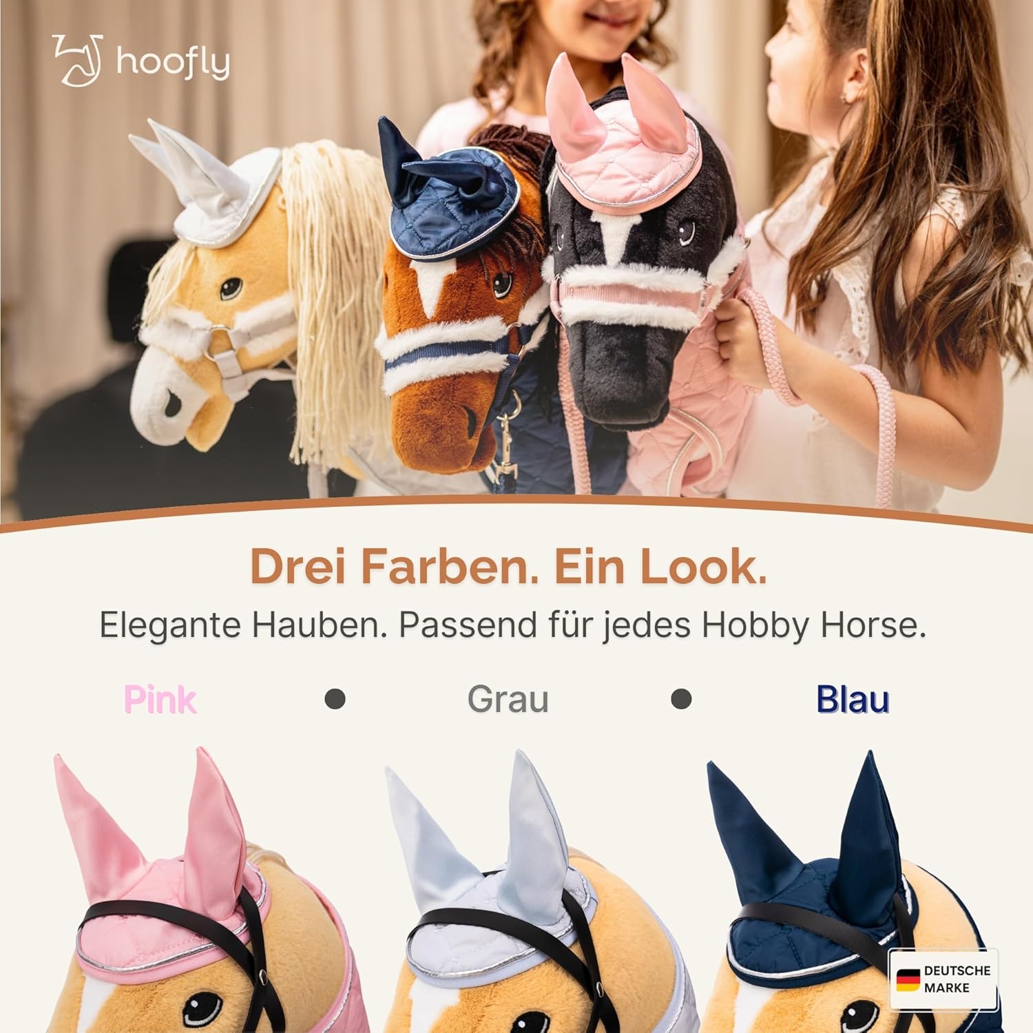 Thumbnail 1 de Hoofly Fliegenhaube Pink für Hobby Horse 🎠