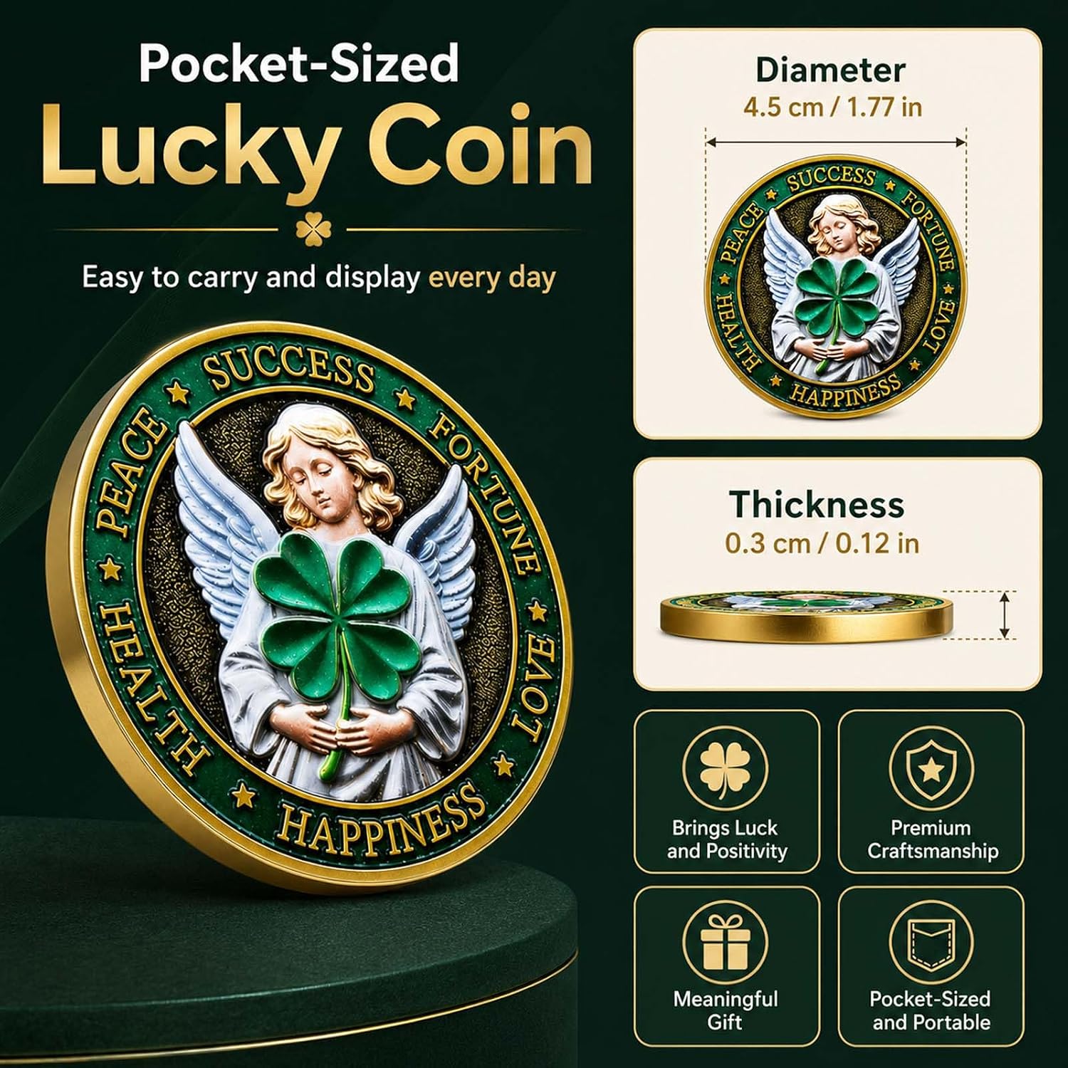 Detalle 2 de Disabeki Lucky Coin, 1.77-Inch