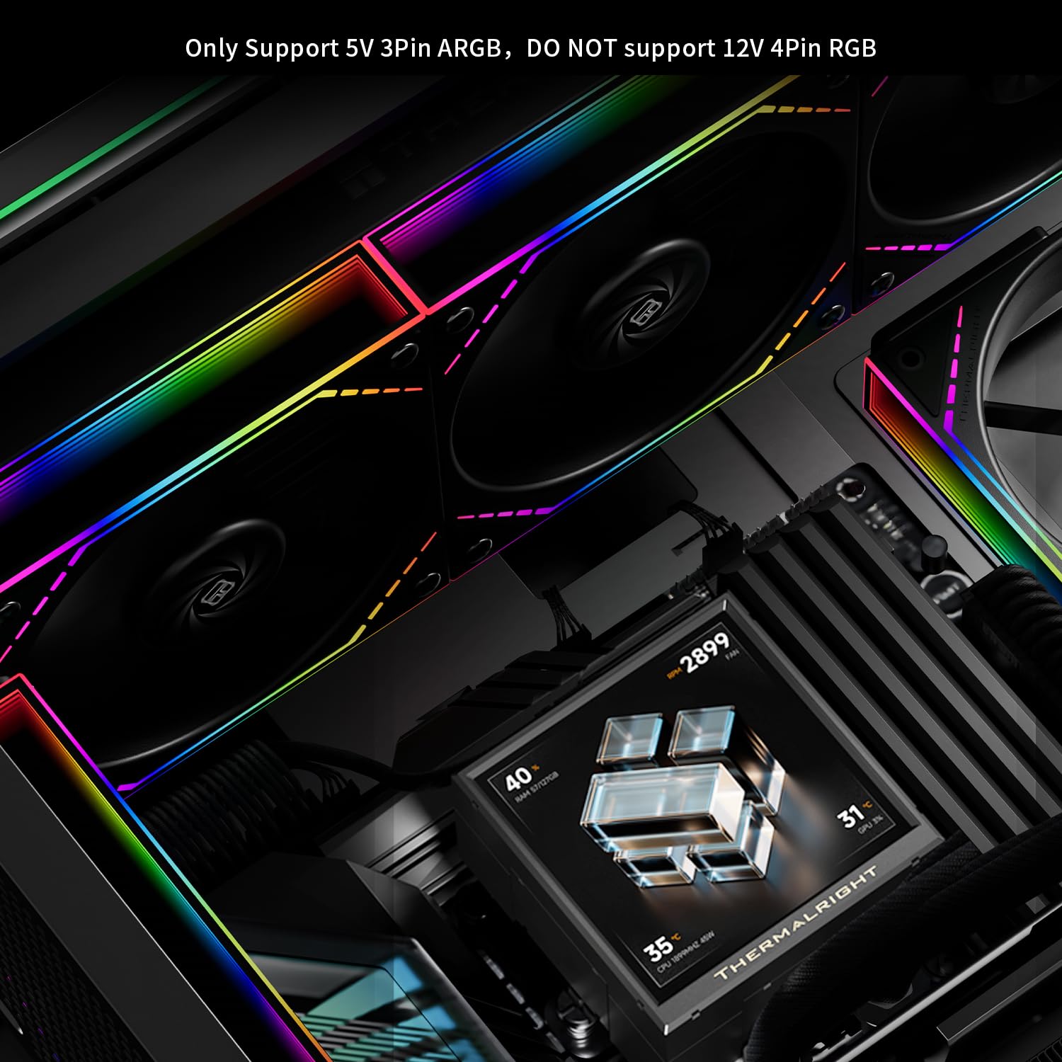 Detalle de Thermalright Peerless Vision 360 ARGB Black CPU AIO Cooler