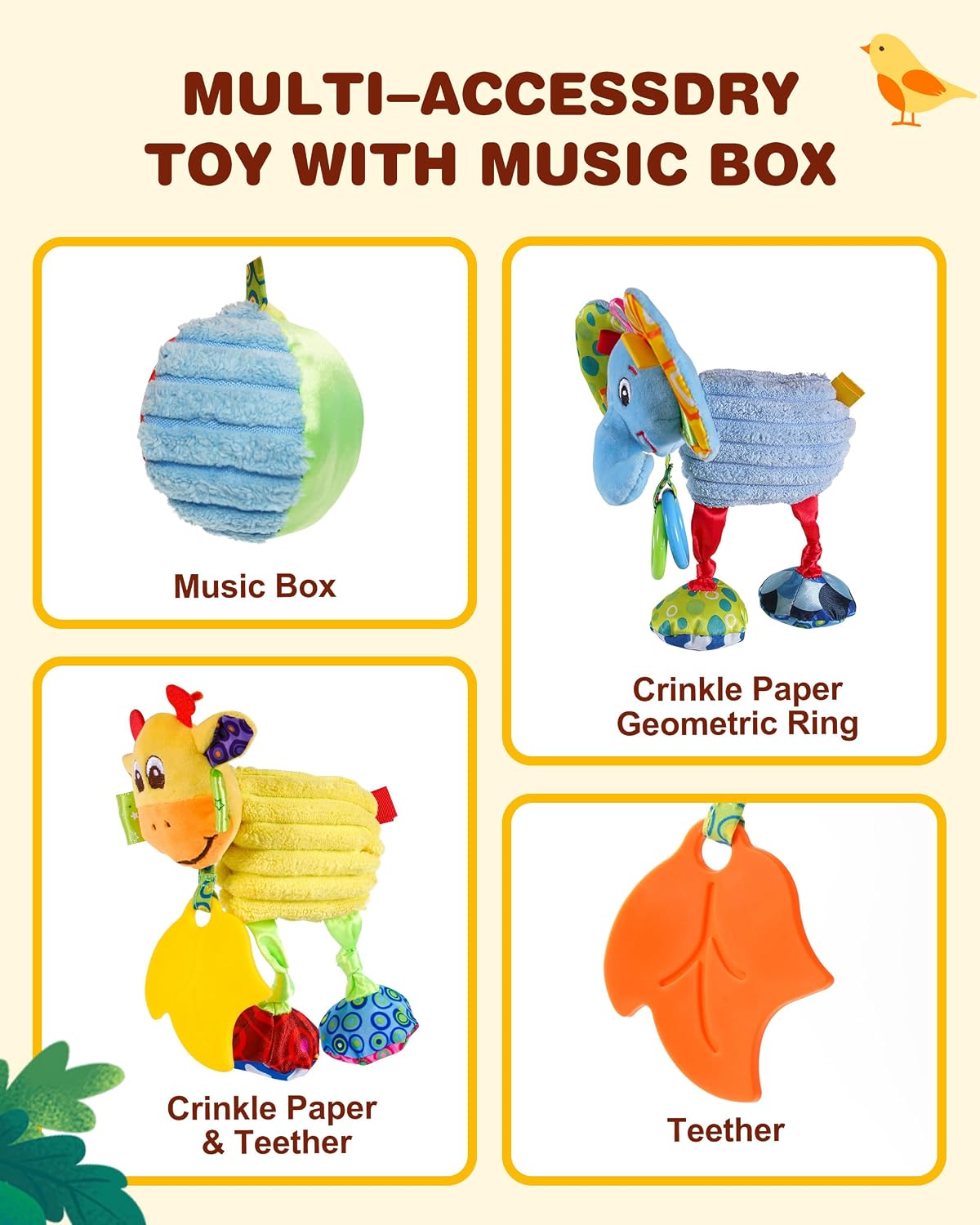 Thumbnail 4 de Jollybaby Crib Stroller Car Seat Toys (Spiral Hanging Sensory Toy with Music Box & Teether) for Baby 0–12 Months