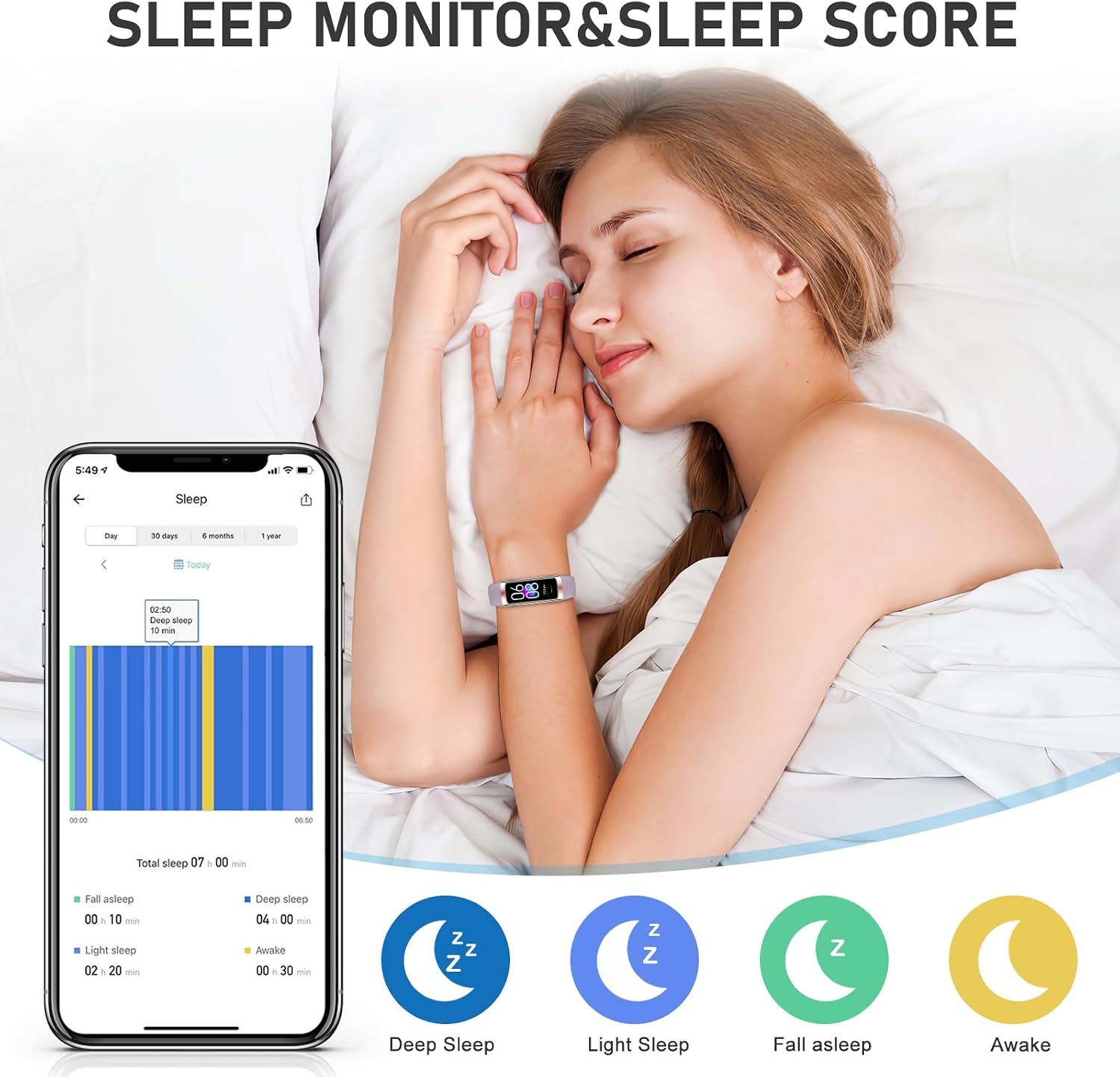 Detalle de Moremore C60 Fitness Tracker with 1.1-Inch AMOLED Screen, 25 Sports Modes