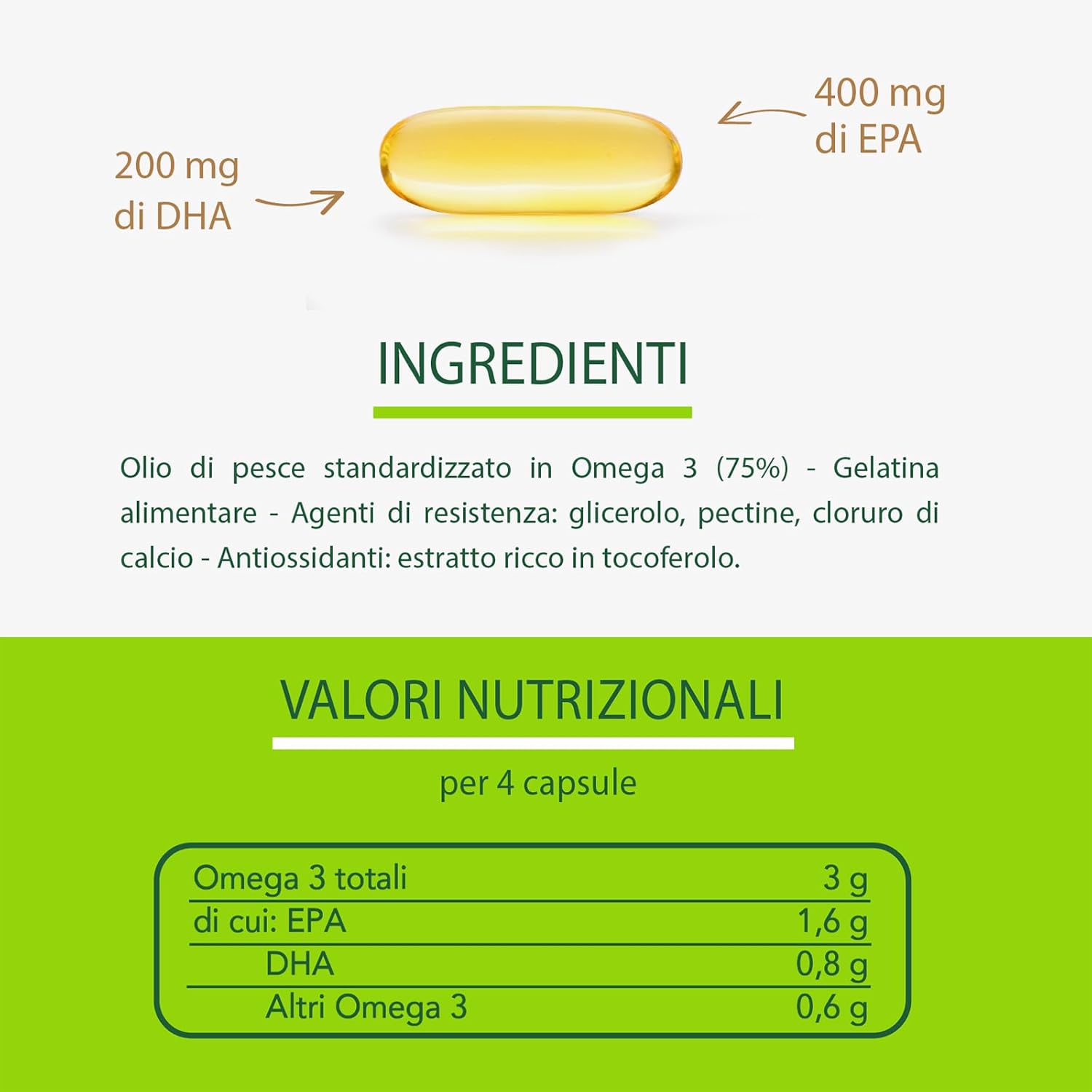 Thumbnail 4 de Enervit Enerzona Omega 3 RX 270 Capsule da 1 g: olio di pesce 1000 mg, Entericare, senza glutine
