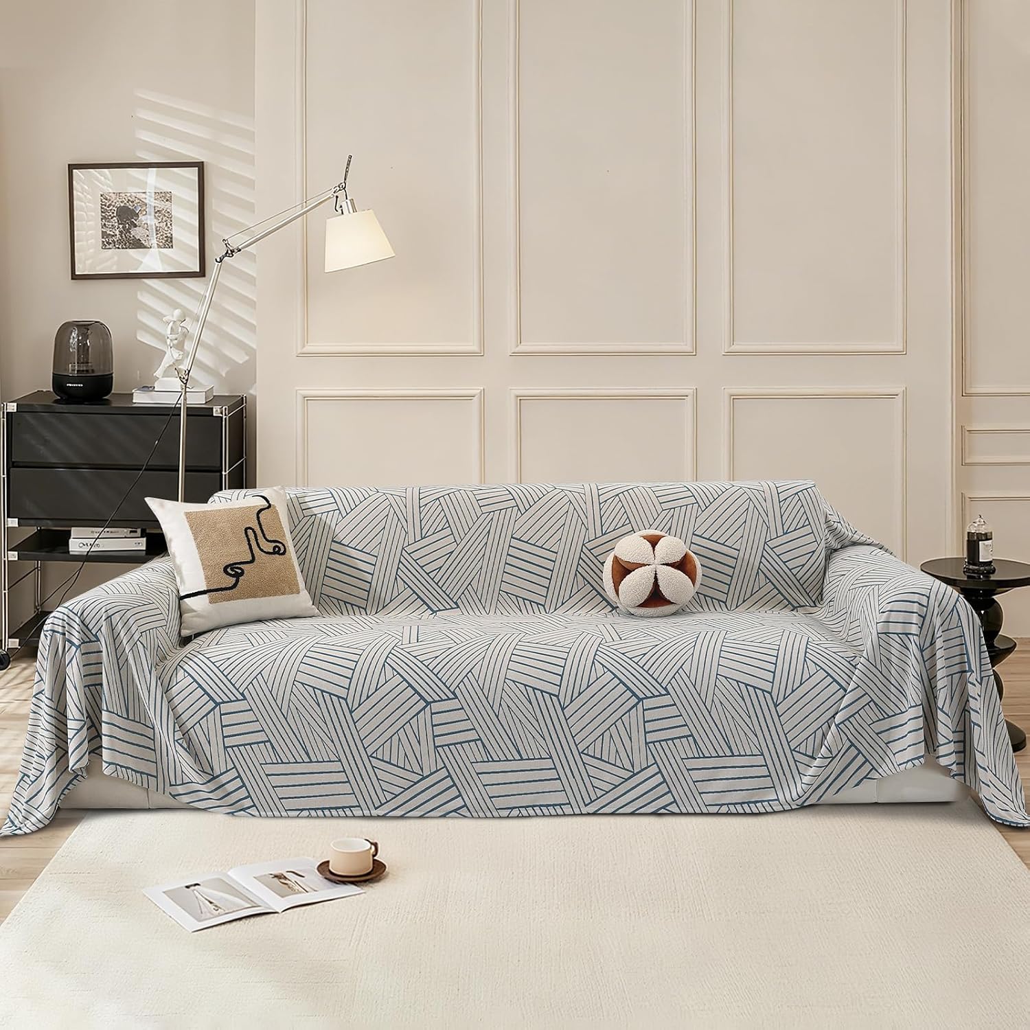 Detalle de Ystyle Telo copridivano 200x230 cm antiscivolo antigraffio lavabile, Blu Oceano