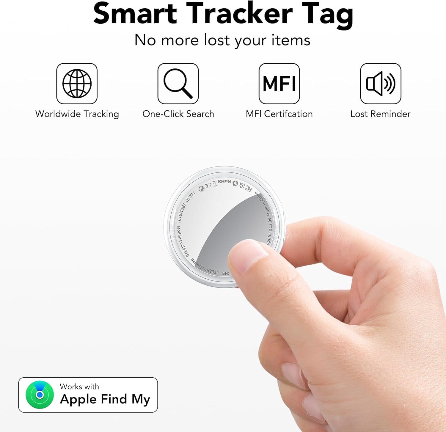 Thumbnail 4 de Tukio Smart Air Tags Traceur Bluetooth — Lot de 4, compatible avec l’app Find My (iOS uniquement)
