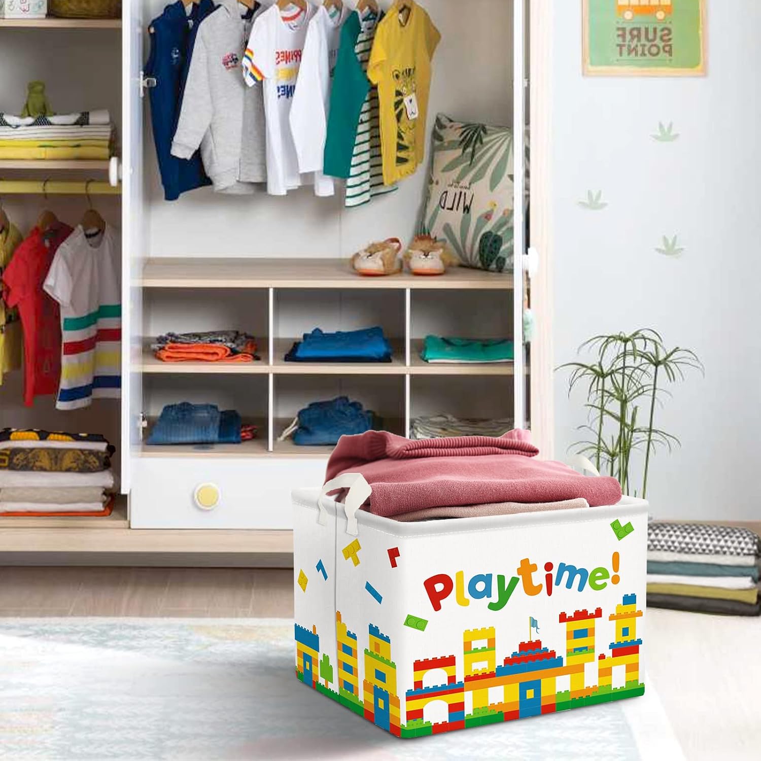 Thumbnail 1 de Clastyle Studie Kinder-Wäschekorb mit Henkel, faltbar (40x30x30 cm) – Aufbewahrung für Babyzimmer & Spielzeit
