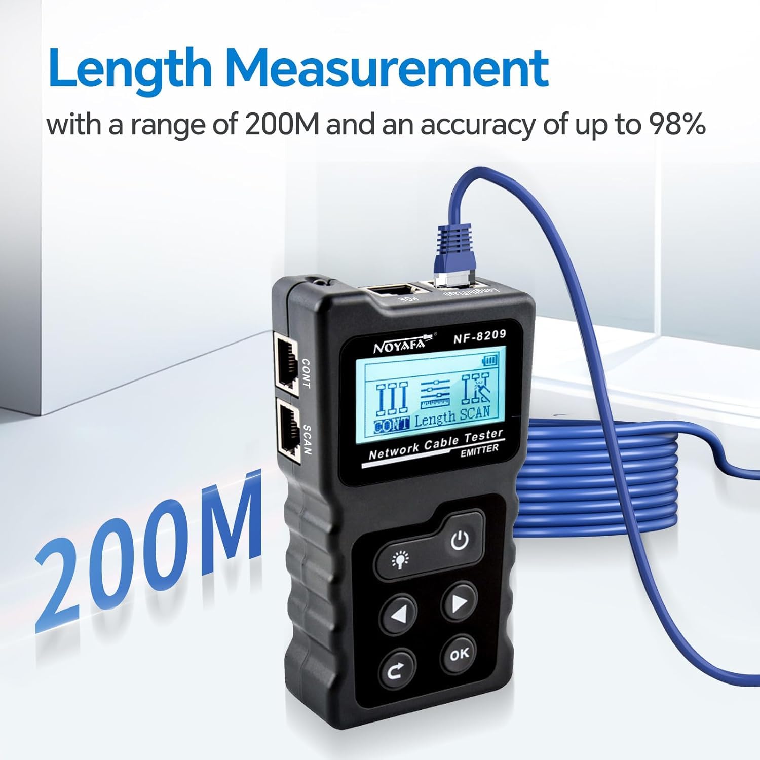Detalle 2 de NOYAFA NF-8209 Kabeltester 200 m
