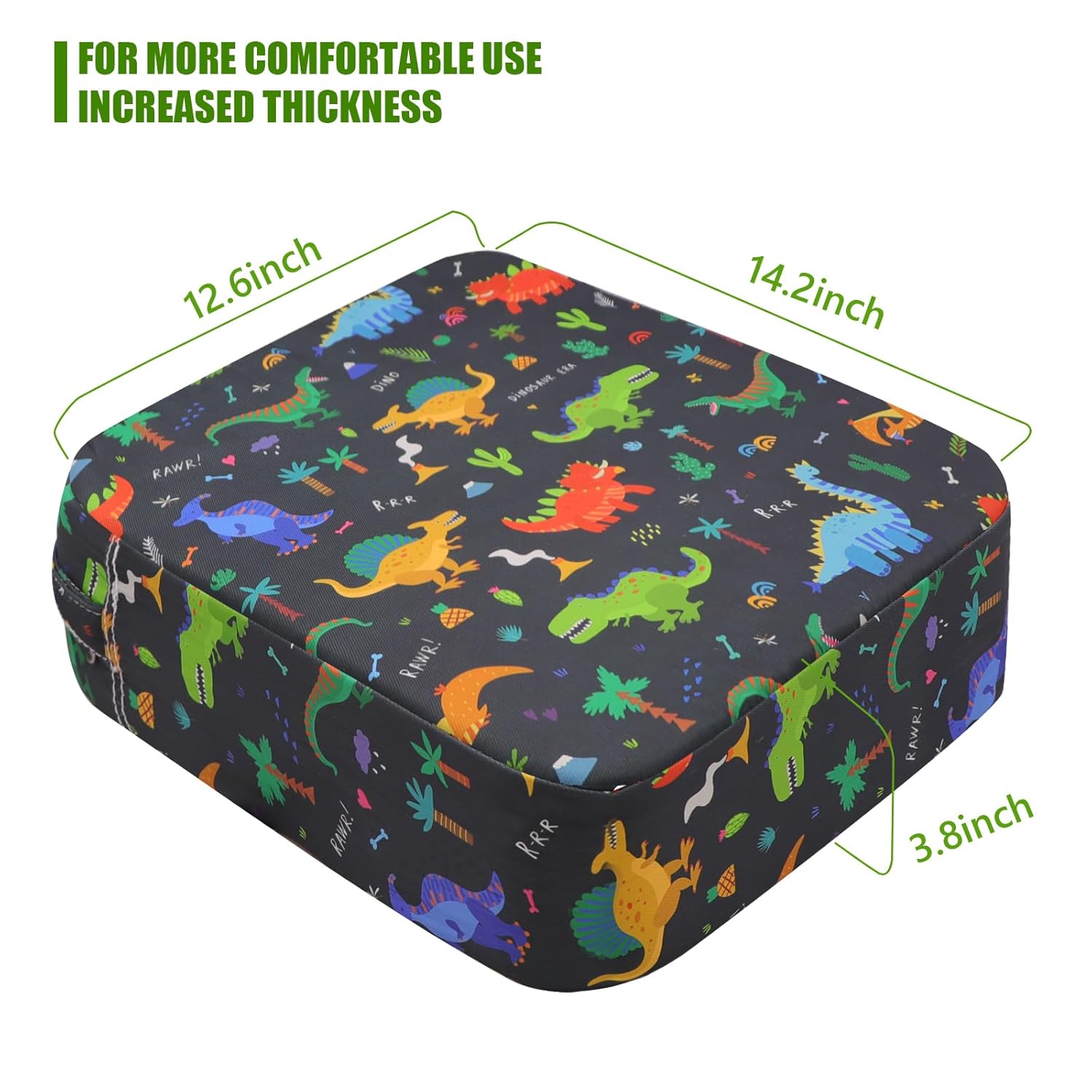 Thumbnail 6 de Sitzerhöhung für Kinder (Esszimmer) – waschbar, zerlegbar & tragbar, mit 2 Sicherheitsschnallen-Gurten – Schwarz