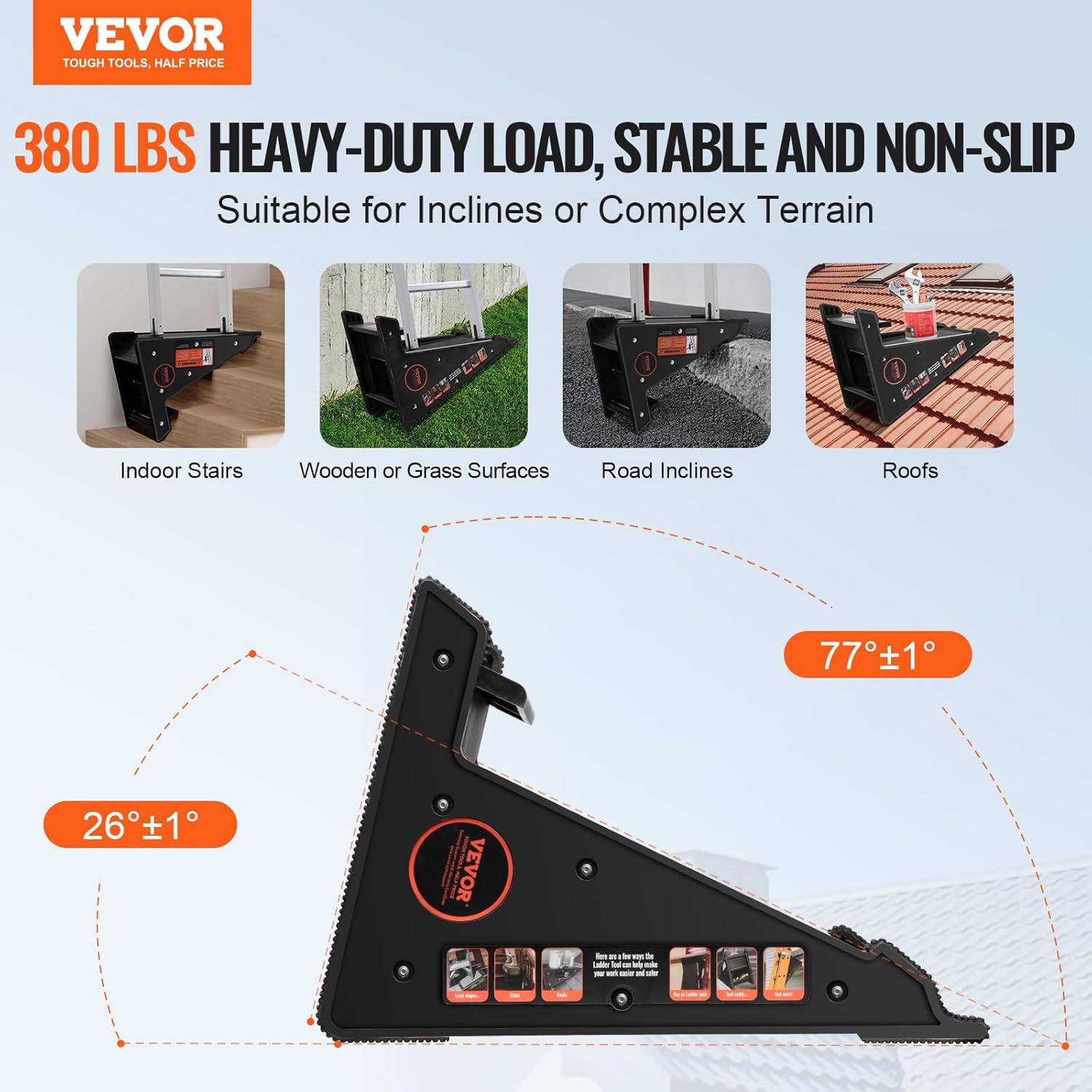 Detalle 2 de VEVOR livellatore per scale e stabilizzatore per scale fino a 172,4 kg