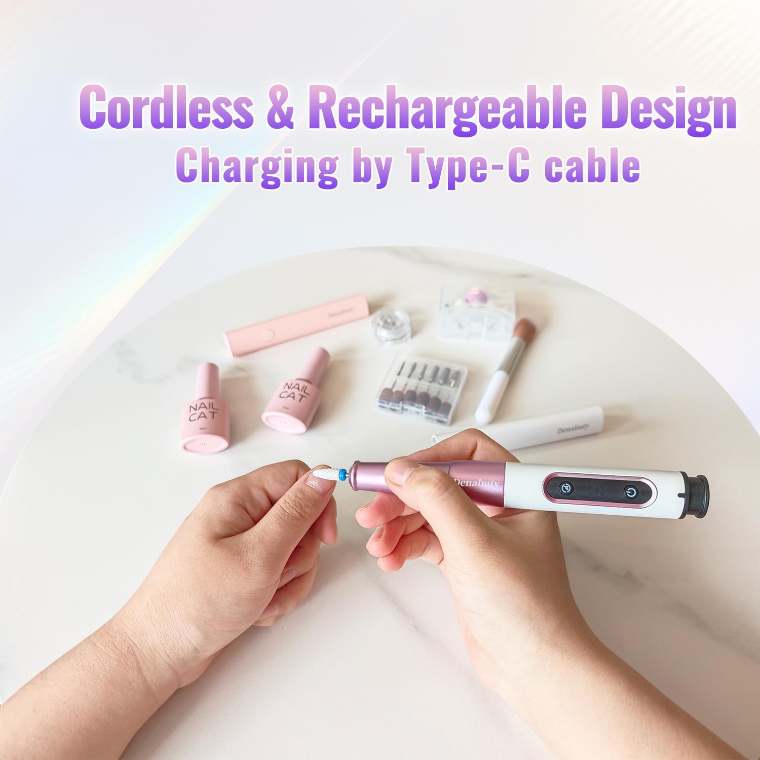Detalle 2 de Denabuty Nail Drill Cordless 12 in 1 Nail File ๐
๐ท?