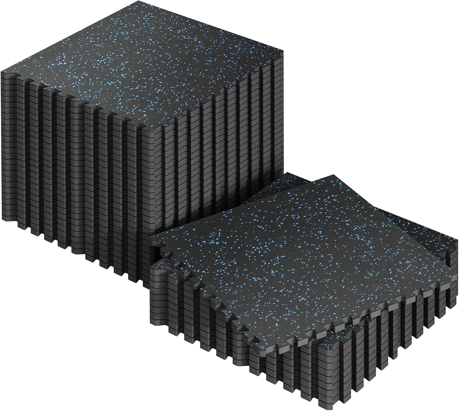 Detalle de SUPERJARE 9619L Rubber-Top Gym Flooring, 0.56-Inch Interlocking EVA Tiles