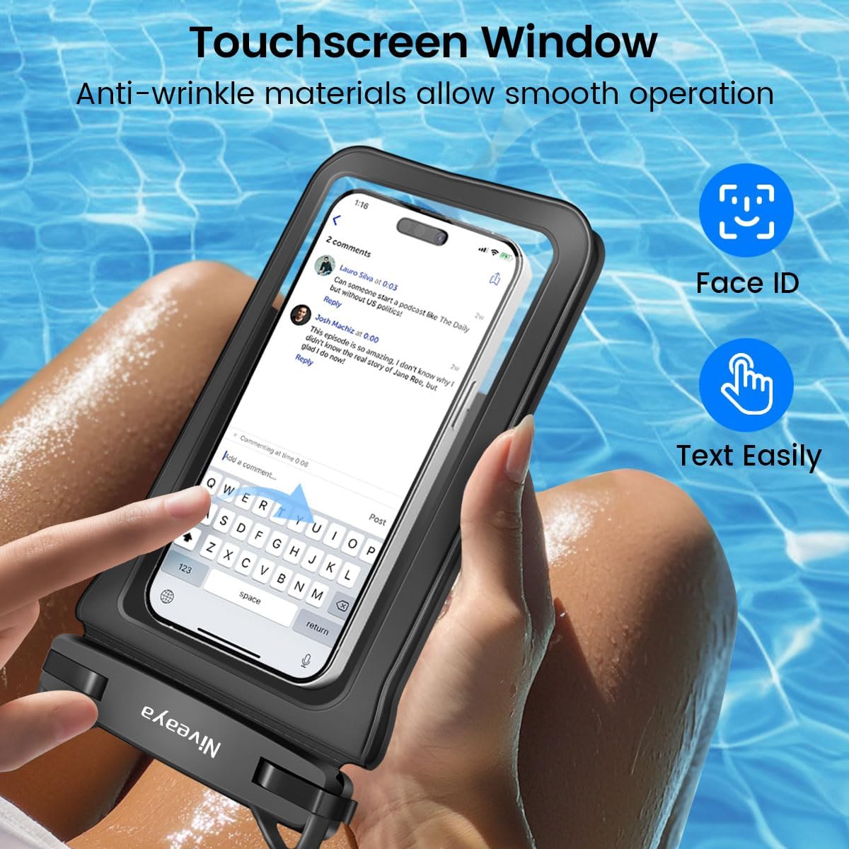 Detalle de Niveaya Double Space 2-Pack Waterproof Phone Pouch