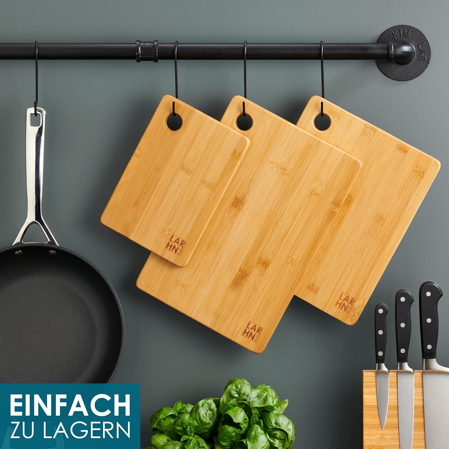 Thumbnail 4 de LARHN Schneidebrett Holz 3er Set 33×22 cm