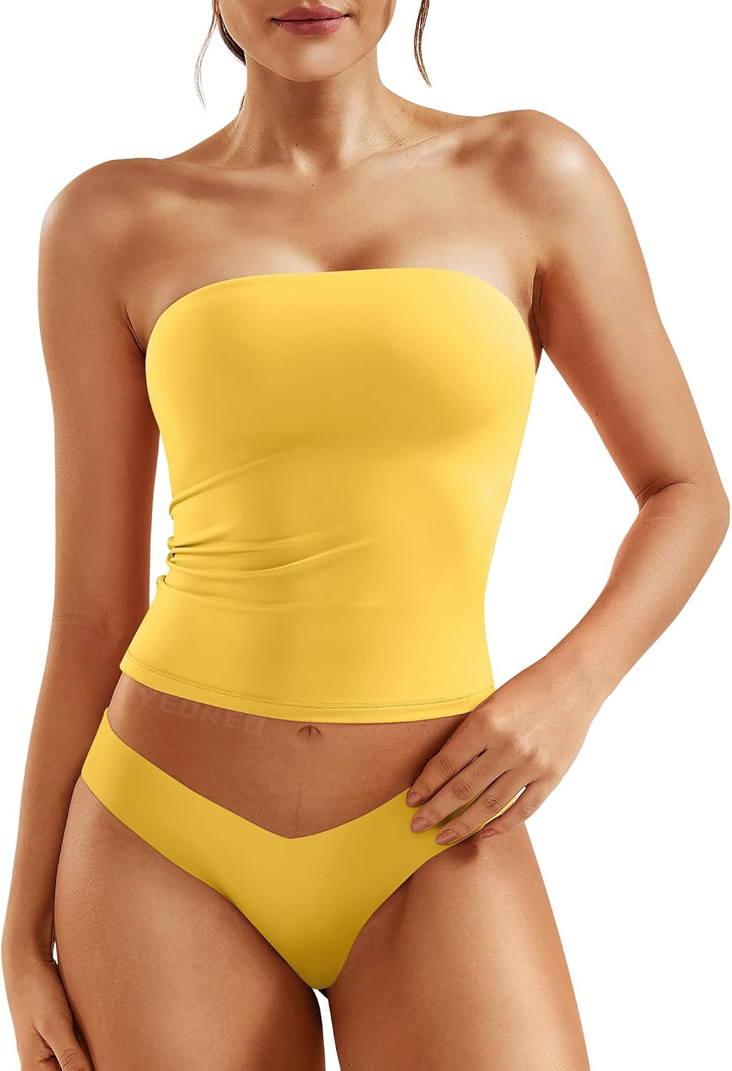 Detalle de YEOREO HWH-YCA1198 Strapless Crop Tube Top, Double-Lined