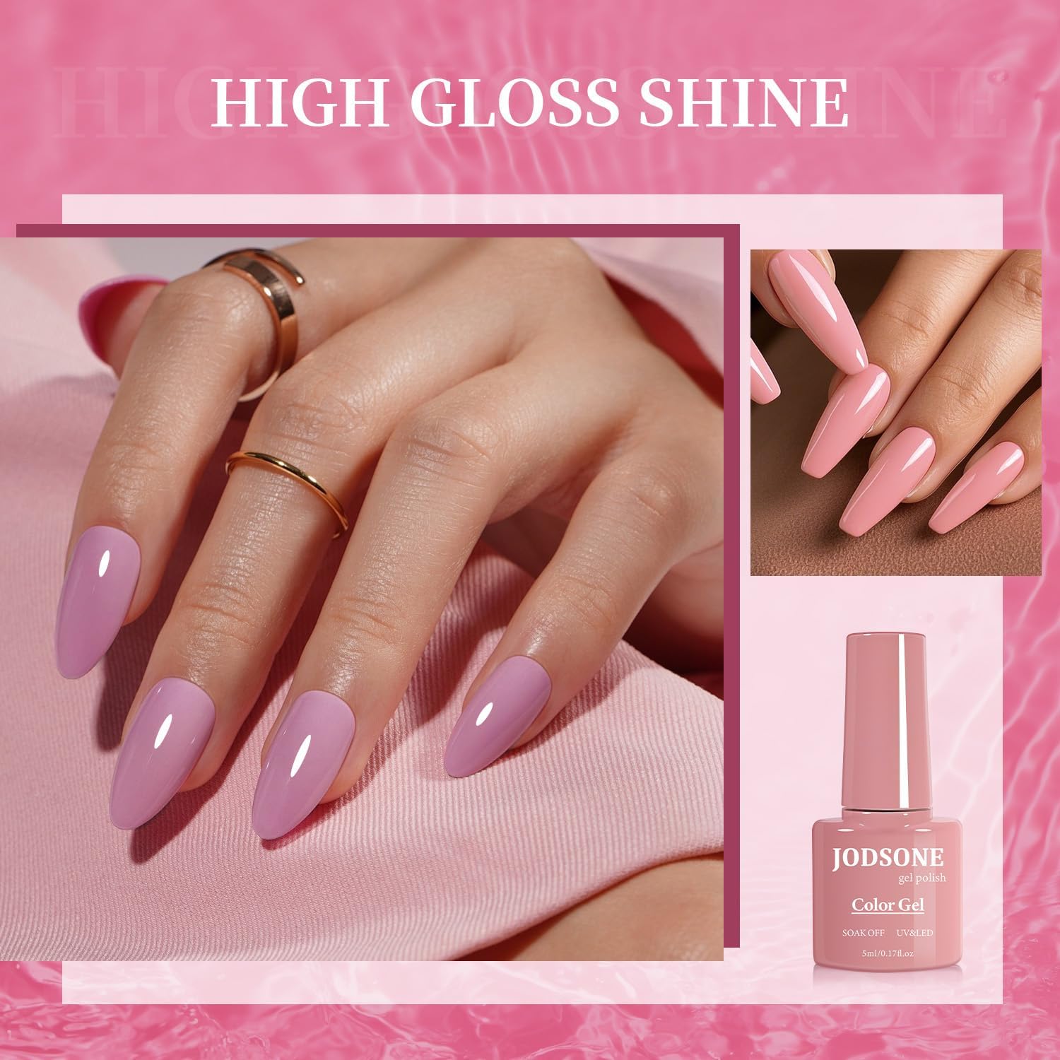 Detalle de JODSONE 30 Farben Gel-Nagellack-Set mit 6 Funktionsgelen (Base, Top, Matt) – für ein einheitliches Farbergebnis