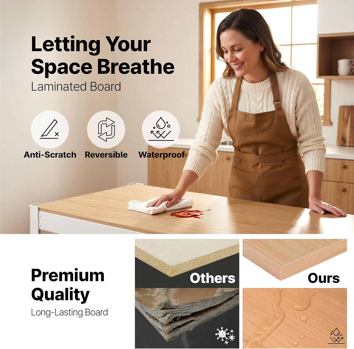 Thumbnail 3 de HOMEDANT House 5-Tier 24.1" W Laminated Metal Shelving Unit (Adjustable) — Boltless Utility Rack