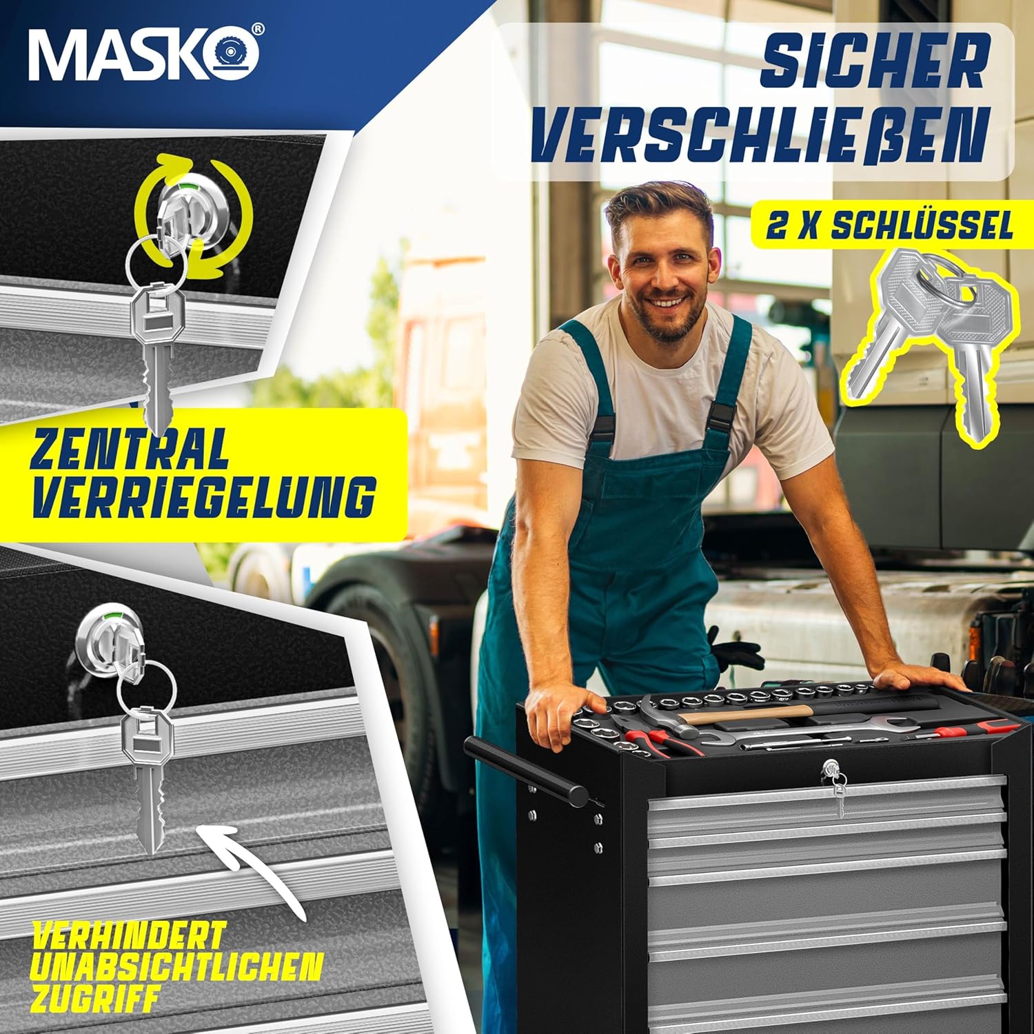 Thumbnail 4 de Masko Werkstattwagen 7 Schubladen đź›