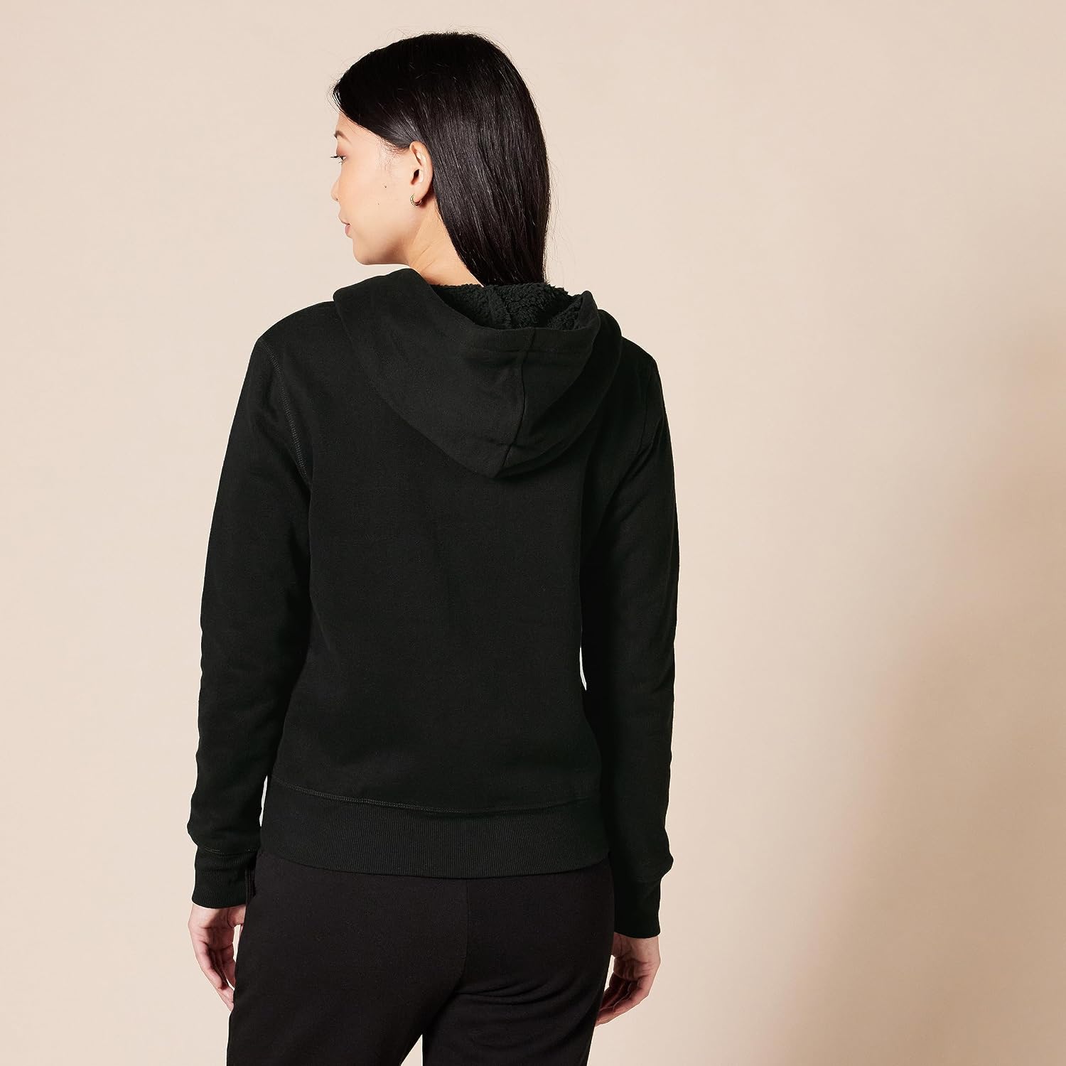 Detalle de Amazon Essentials Women's Sherpa-Lined Fleece Full-Zip Hooded Jacket with Drawstring (Plus Size)