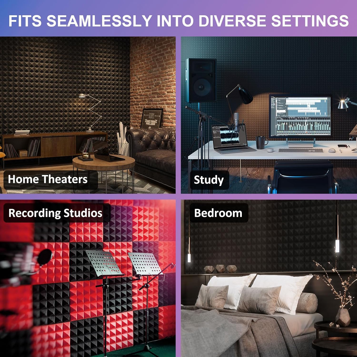 Thumbnail 6 de JBER Acoustic Sound Foam Panels 24 Pack 2