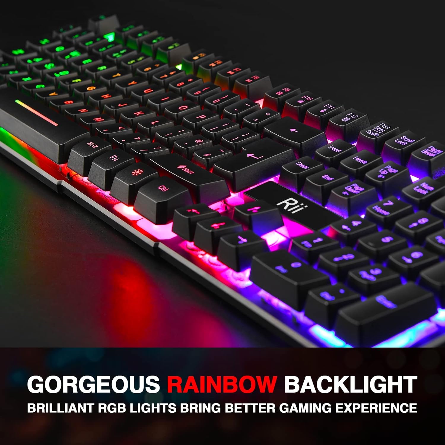 Detalle de Rii Gaming Keyboard Rainbow LED backlit wired keyboard