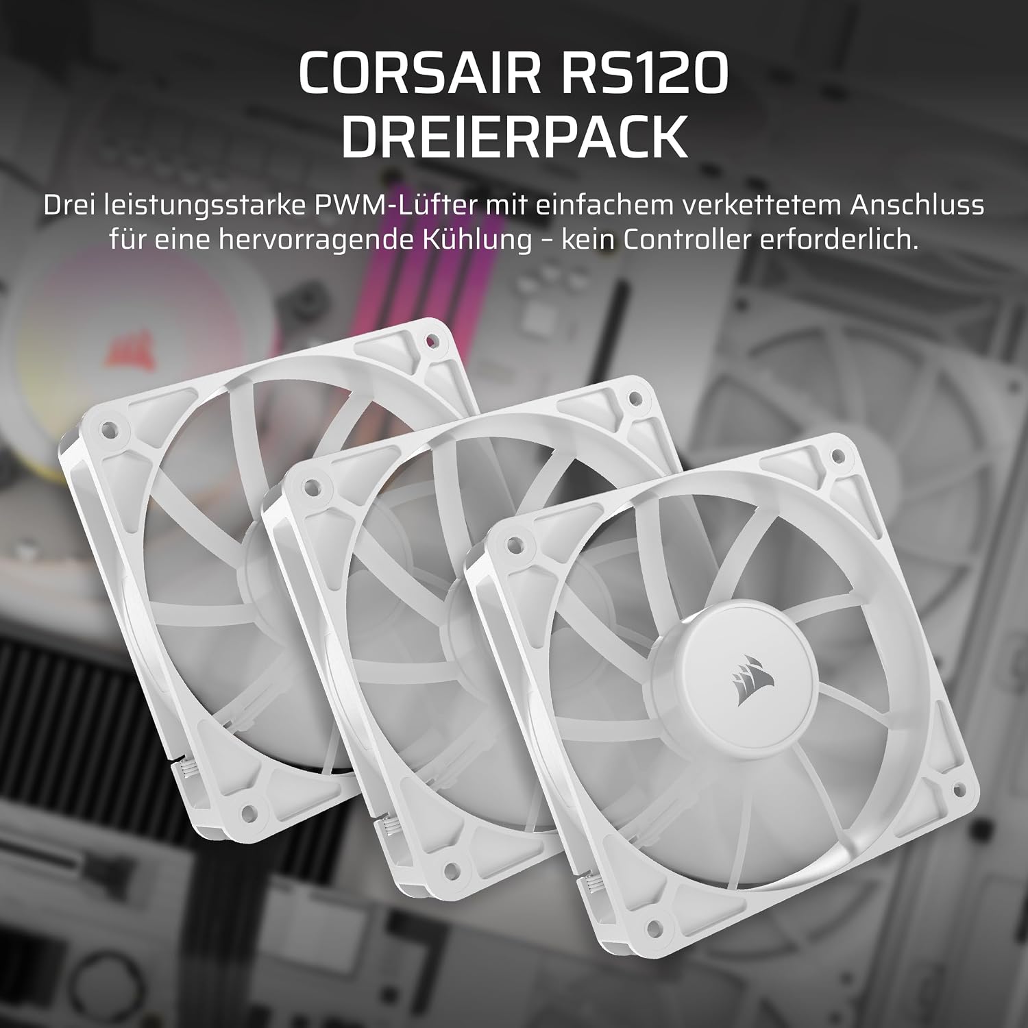 Detalle 2 de CORSAIR RS120 120mm PWM Lüfter 2.100 RPM