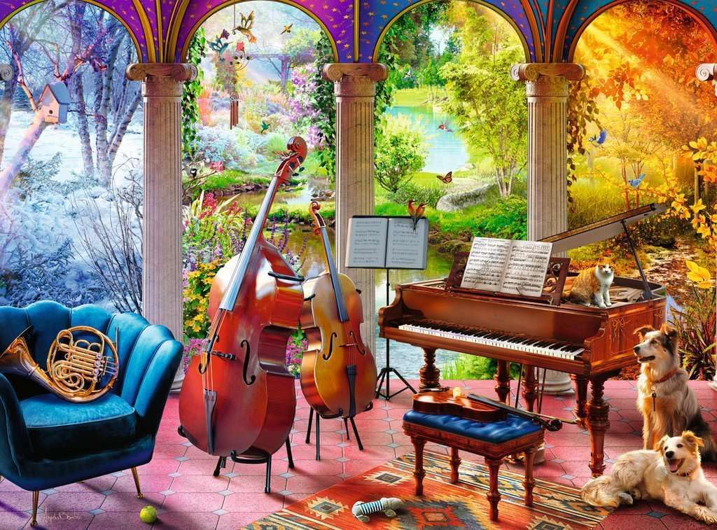 Detalle de Ravensburger Feel Well & Puzzle & Board – 4 Seasons in Music, 100-piece puzzle for adults and kids aged 9+