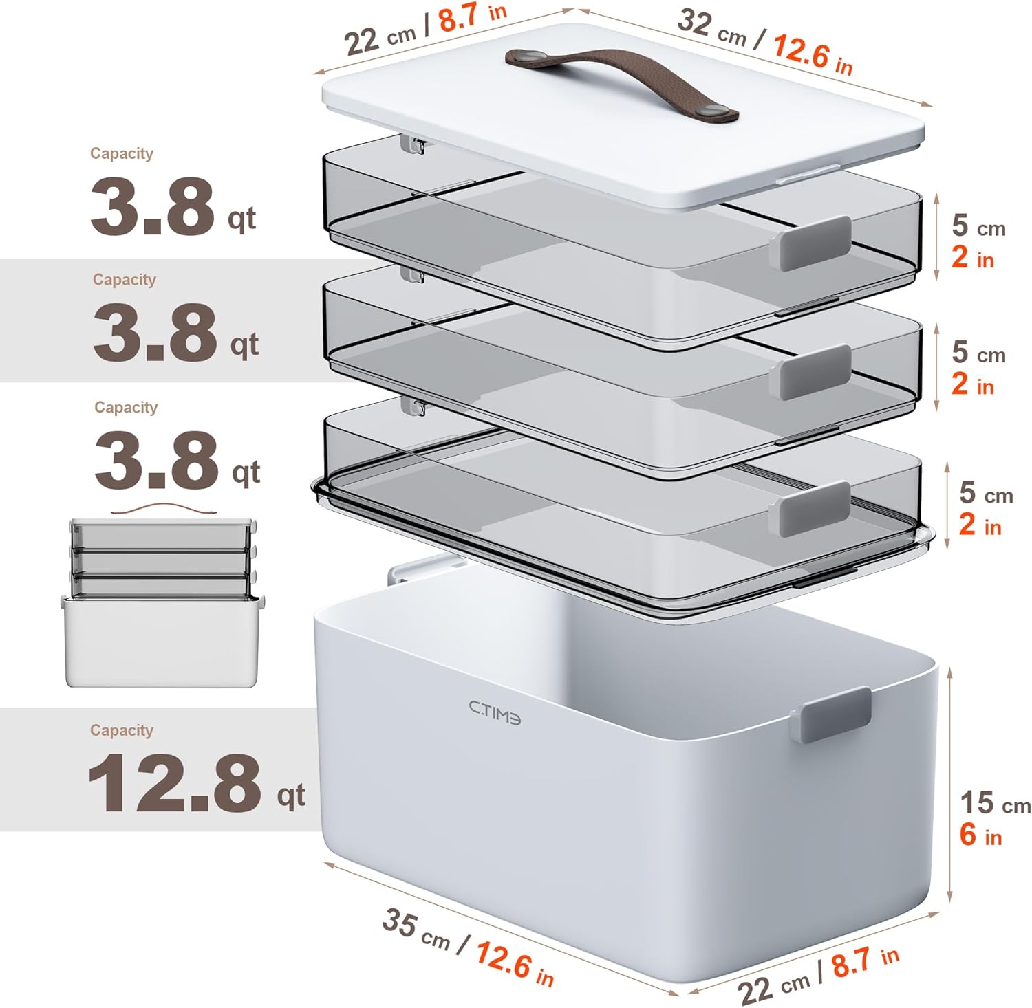 Thumbnail 3 de CTIME 4-Tier XL Medicine Organizer, Portable