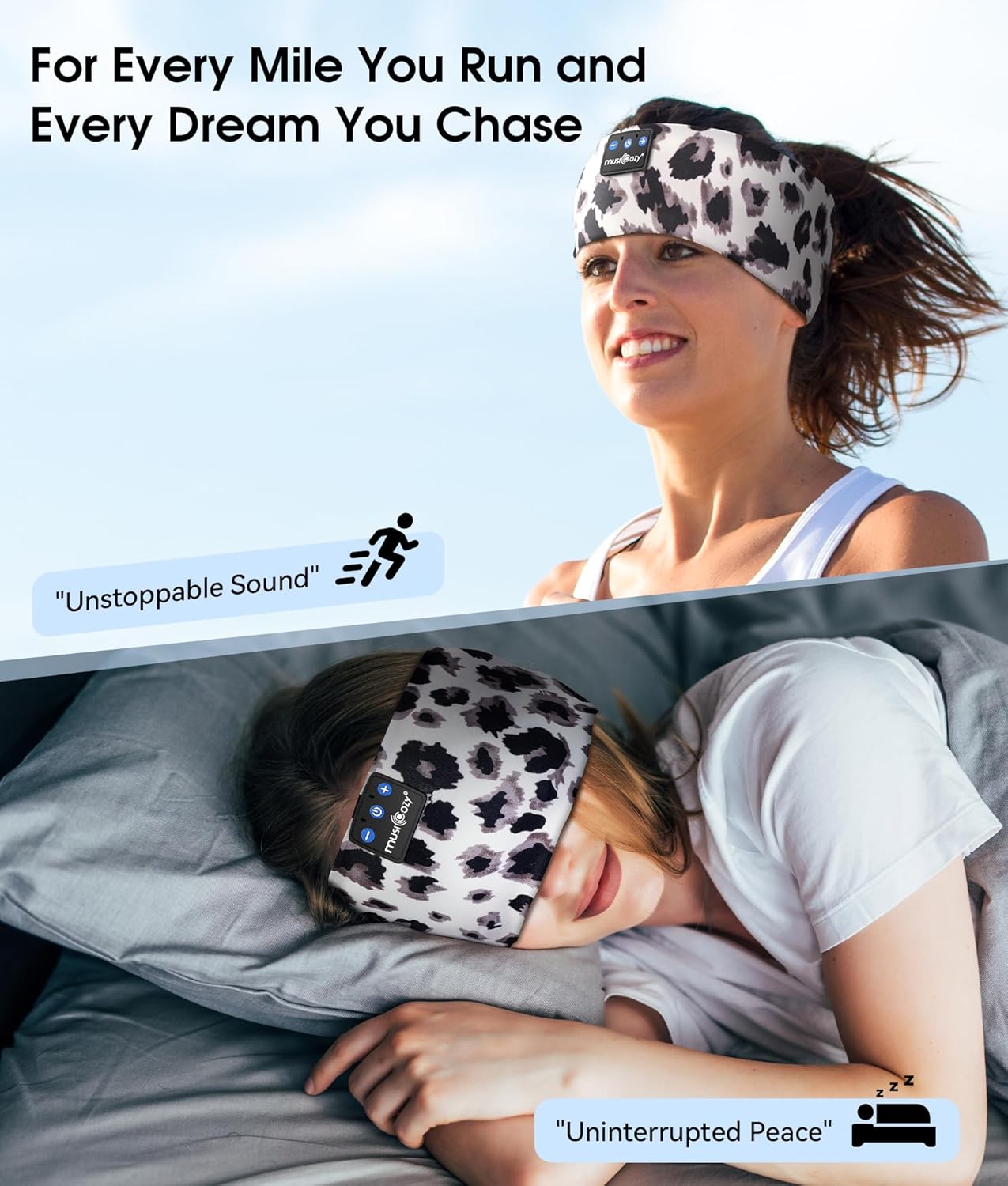 Thumbnail 1 de MUSICOZY Sleep Headphones Bluetooth 5.4 Headband: 2-in-1 Wireless Sleep & Sports Headband