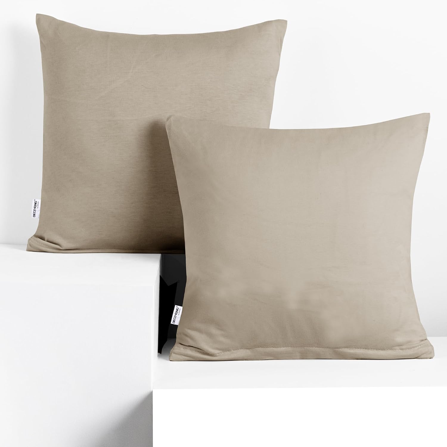 Detalle de DecoKing Kissenbezug 80×80 cm Jersey, 100% Baumwolle