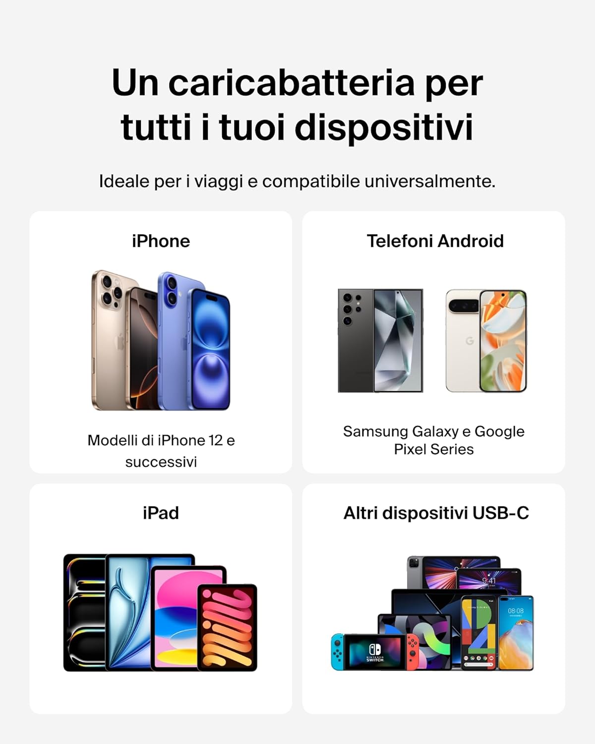 Detalle de Belkin Caricatore USB-C da 25 W: ricarica rapida PD 3.0 con PPS, compatibile con iPhone, Galaxy, Pixel e altro