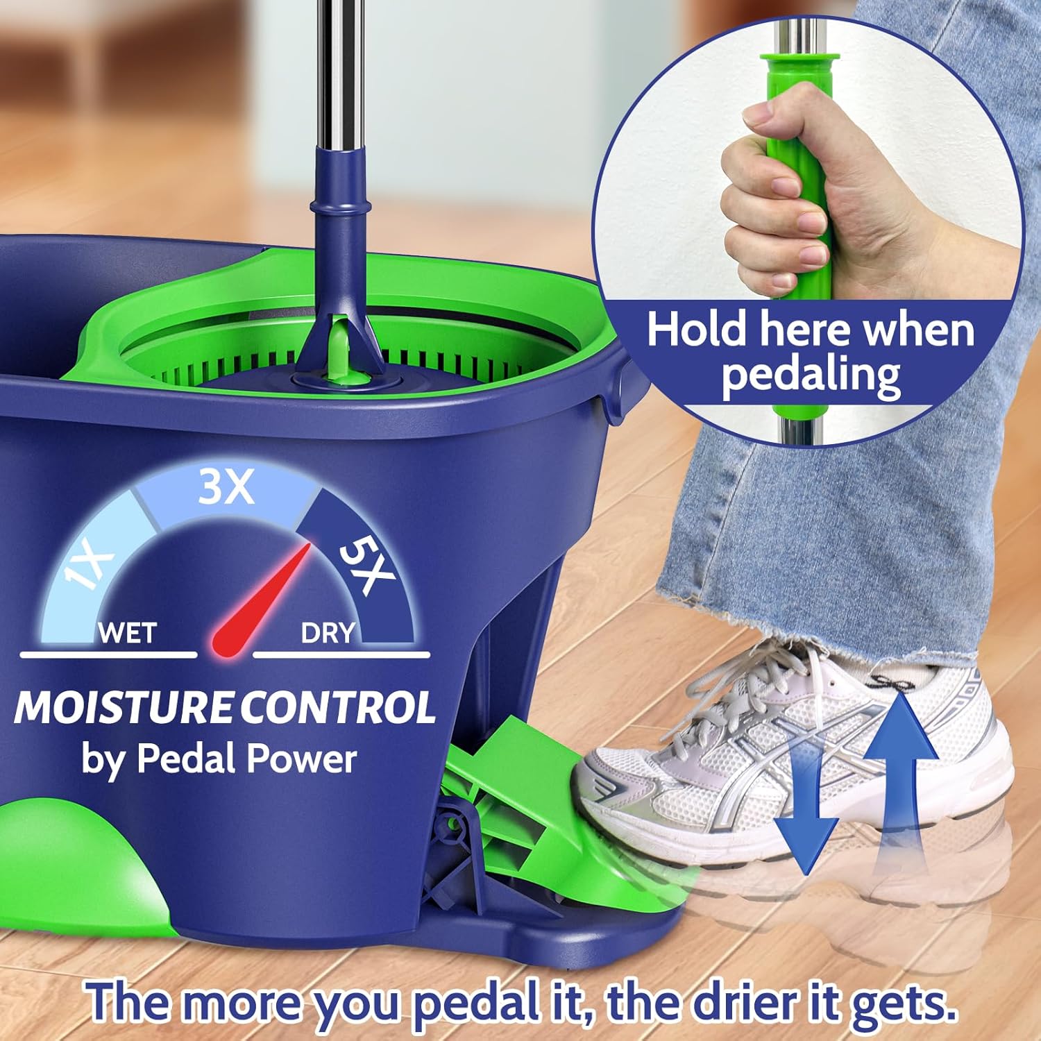 Thumbnail 1 de EHADOO Spin Mop and Bucket Set