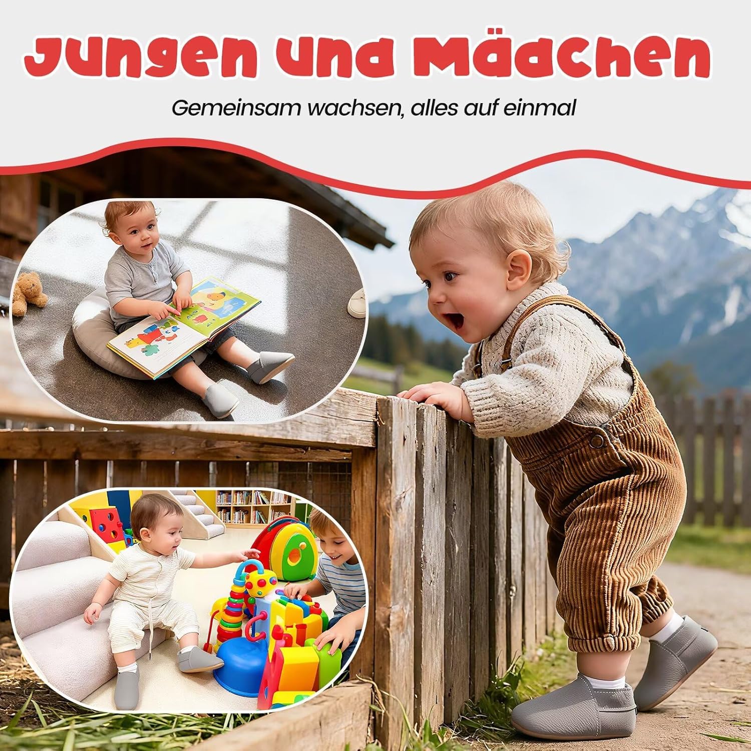 Detalle 2 de HMIYA Weiche Leder Krabbelschuhe 0-6 Monate 👶