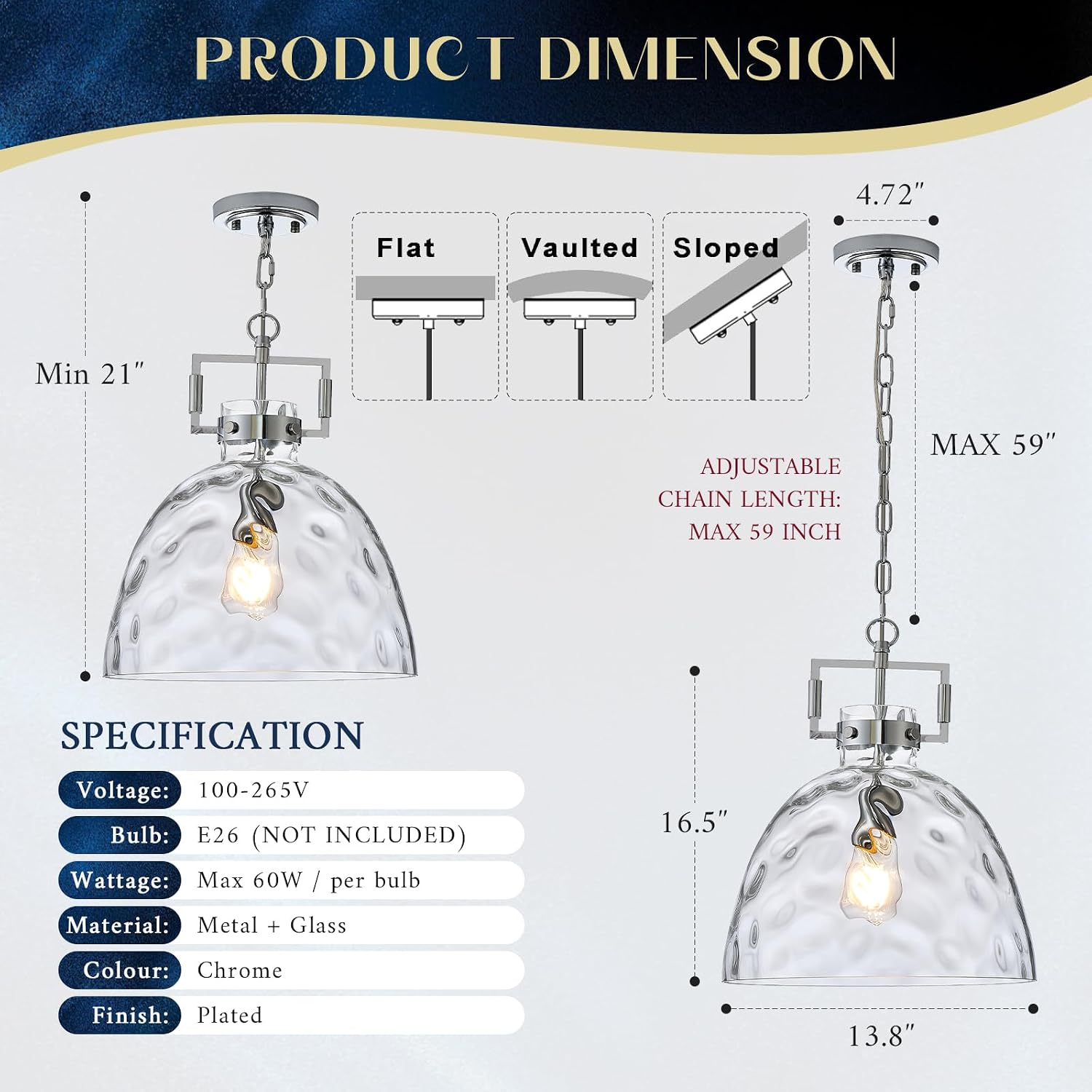Detalle de MERINEA Pendant Light 13.8-Inch