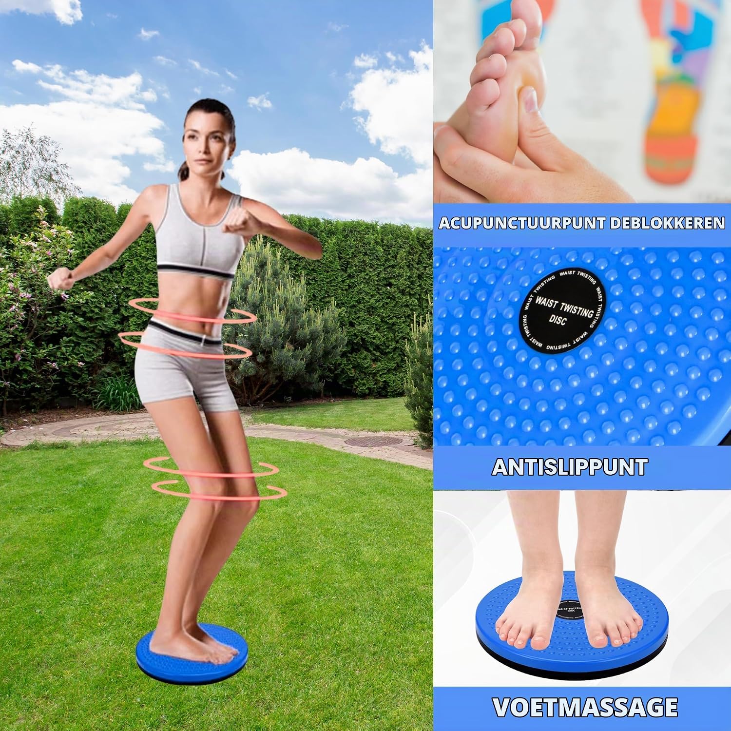 Detalle 1 de MAGIC SELECT A6326 twistboard voor fitness met antislip en 360° rotatie