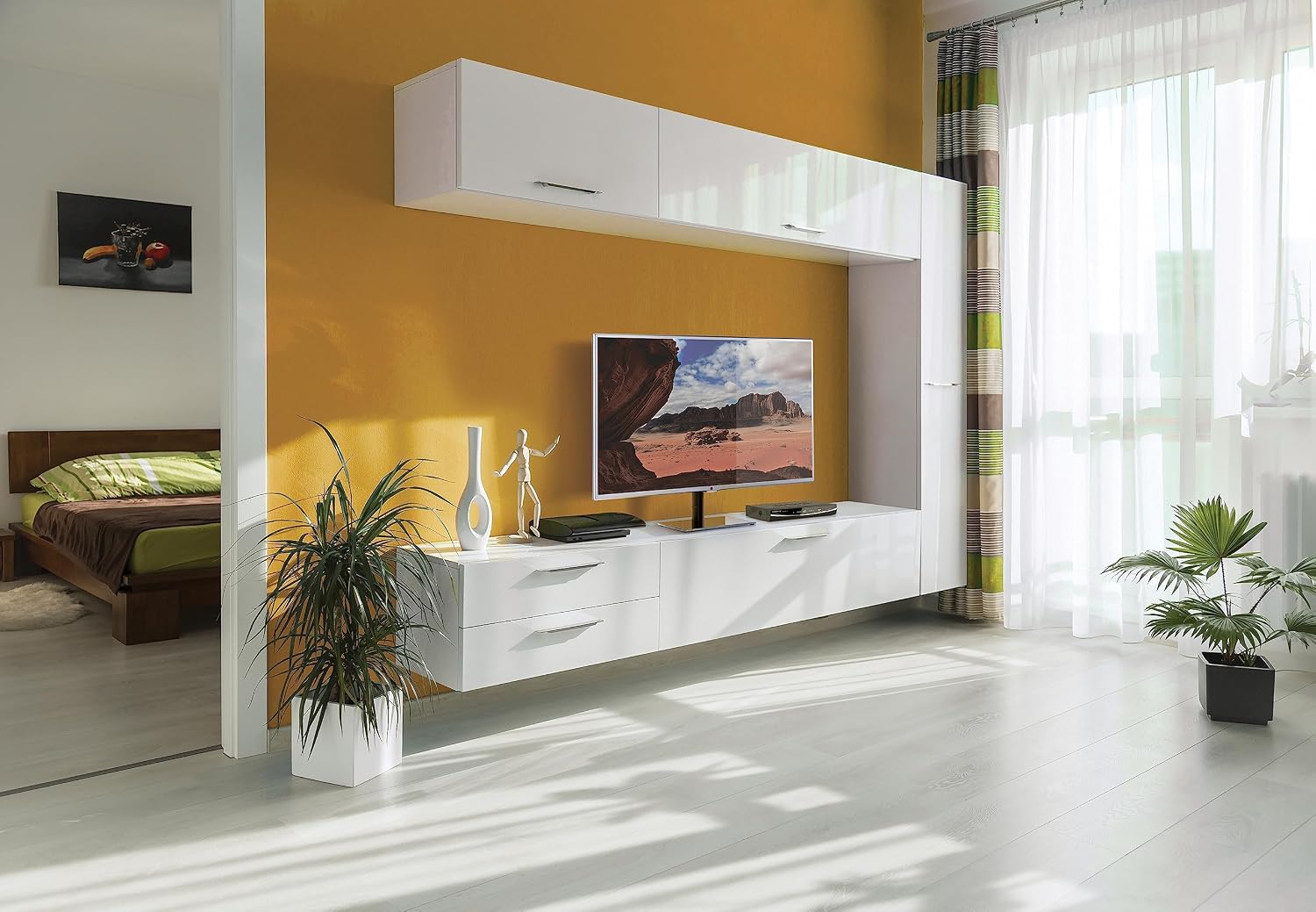 Detalle 1 de Meliconi 480807 BA STAND 400 – stojak podłogowy do TV, szkło hartowane