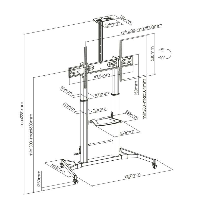 Thumbnail 2 de Aisens Soporte de Suelo ECO 60–100" 100 kg