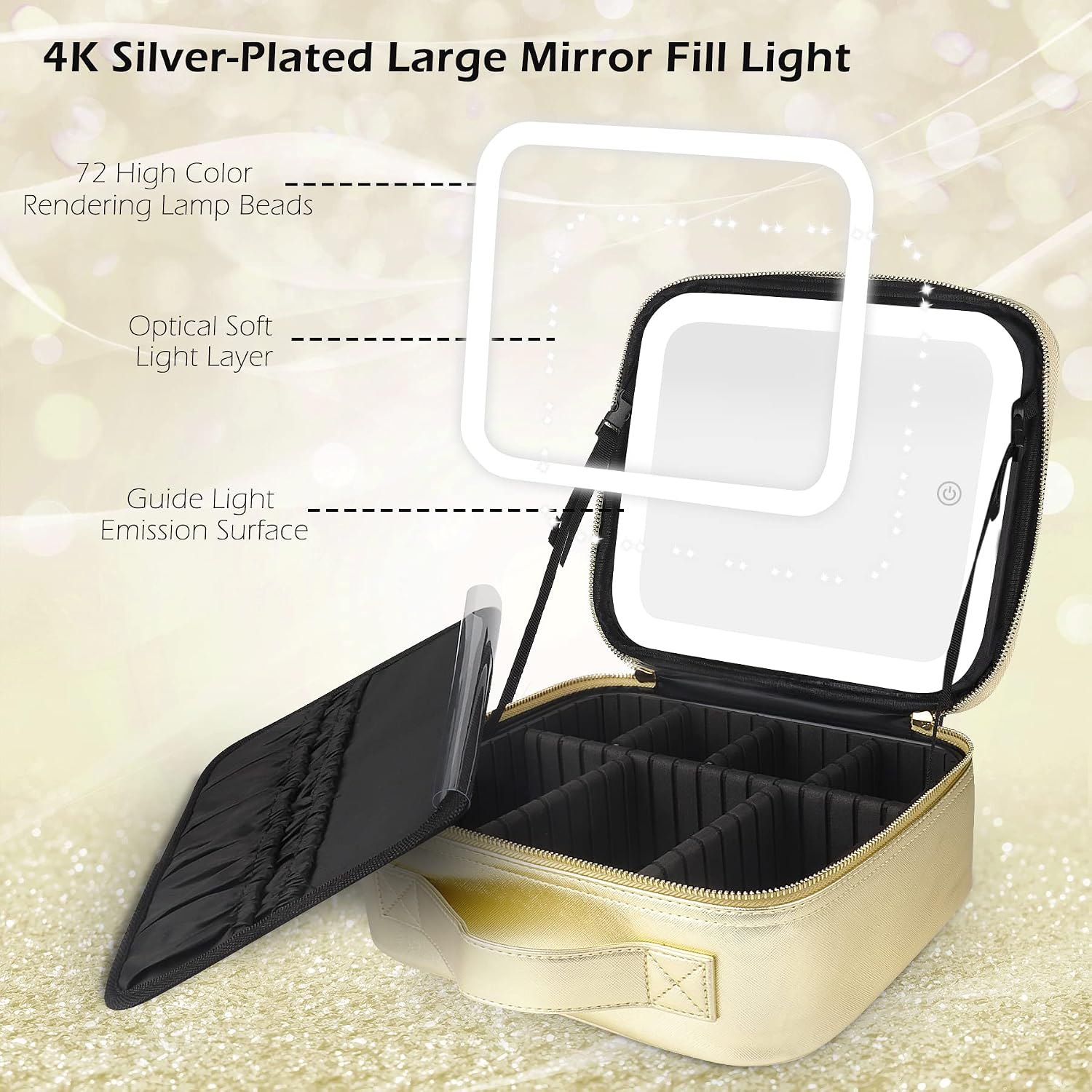 Detalle de MOMIRA Makeup Bag with Mirror and Light 2000mAh