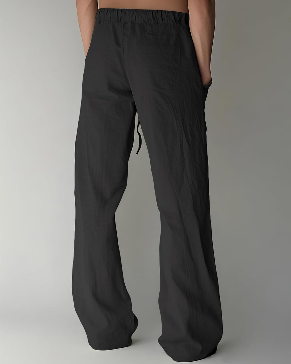 Detalle 2 de BUXKR Men’s Casual Summer Pants with Elastic Waist, Drawstring and Deep Pockets