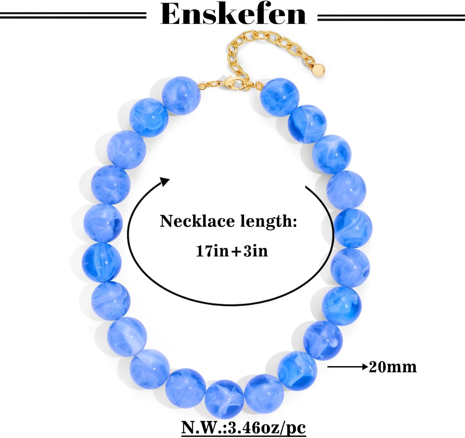 Detalle 2 de ENSKEFEN Beaded Necklace, 20mm Beads